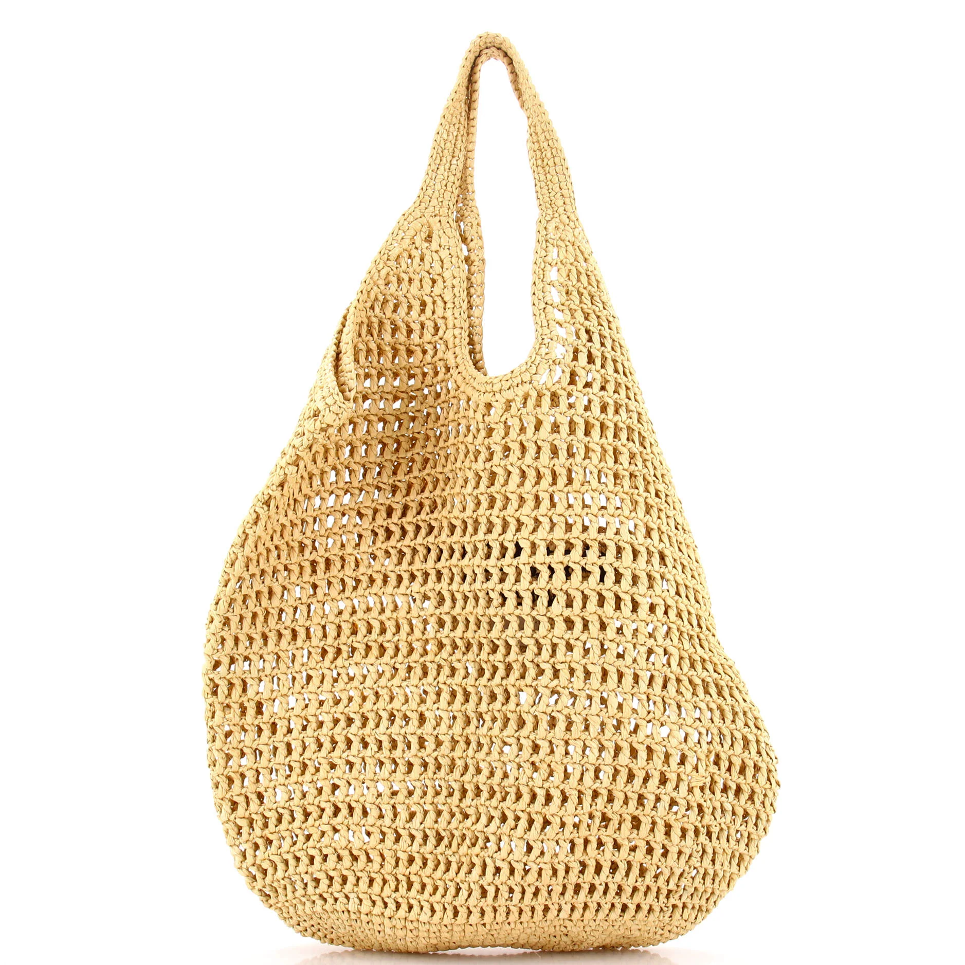 Triangle Logo Bucket Tote Raffia Small - Image 3