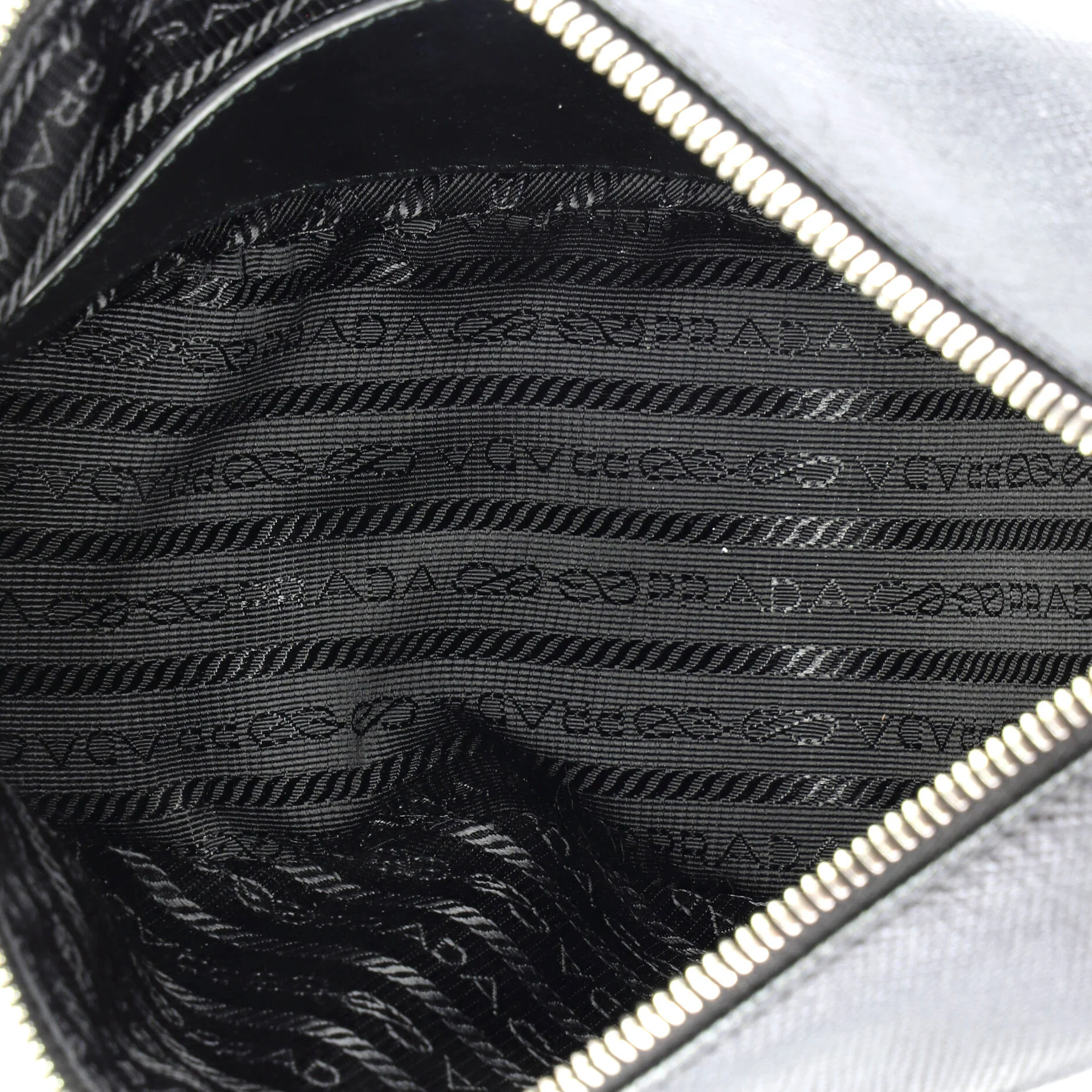 Triangle Logo Zip Crossbody Bag Saffiano Leather Small - Image 5