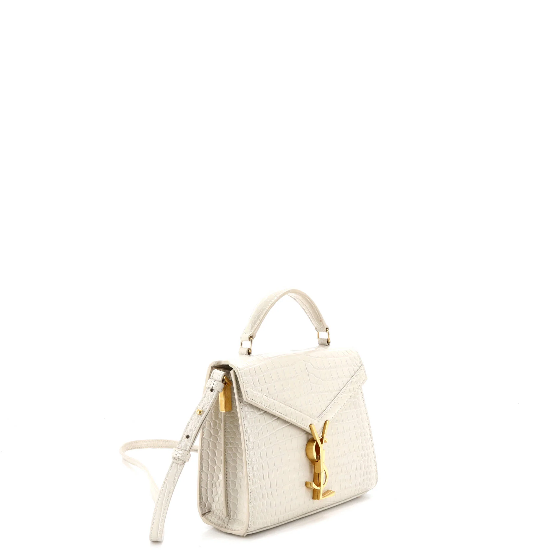 Cassandra Top Handle Bag Crocodile Embossed Leather Mini - Image 2