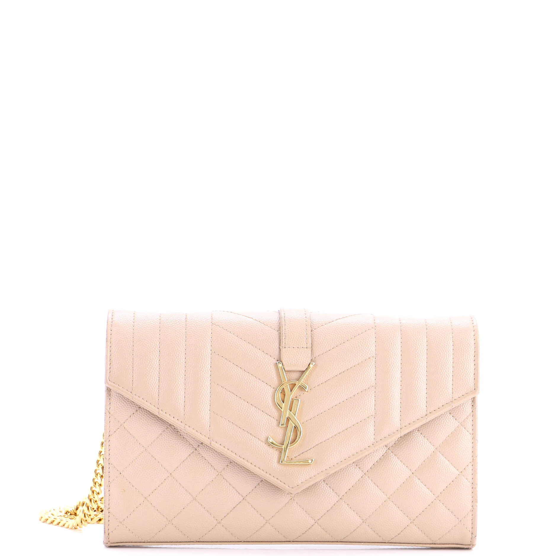 Classic Monogram Chain Wallet Mixed Matelasse Leather Medium