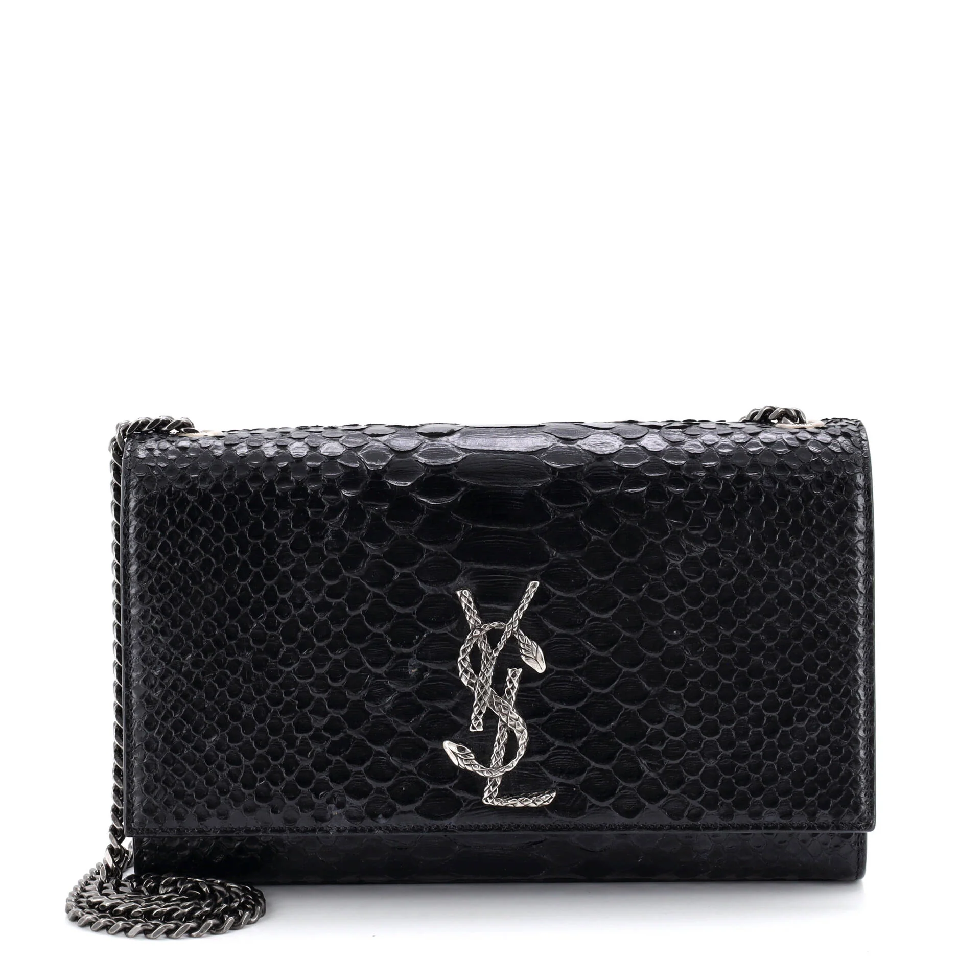 Classic Monogram Crossbody Bag Python Embossed Leather Medium