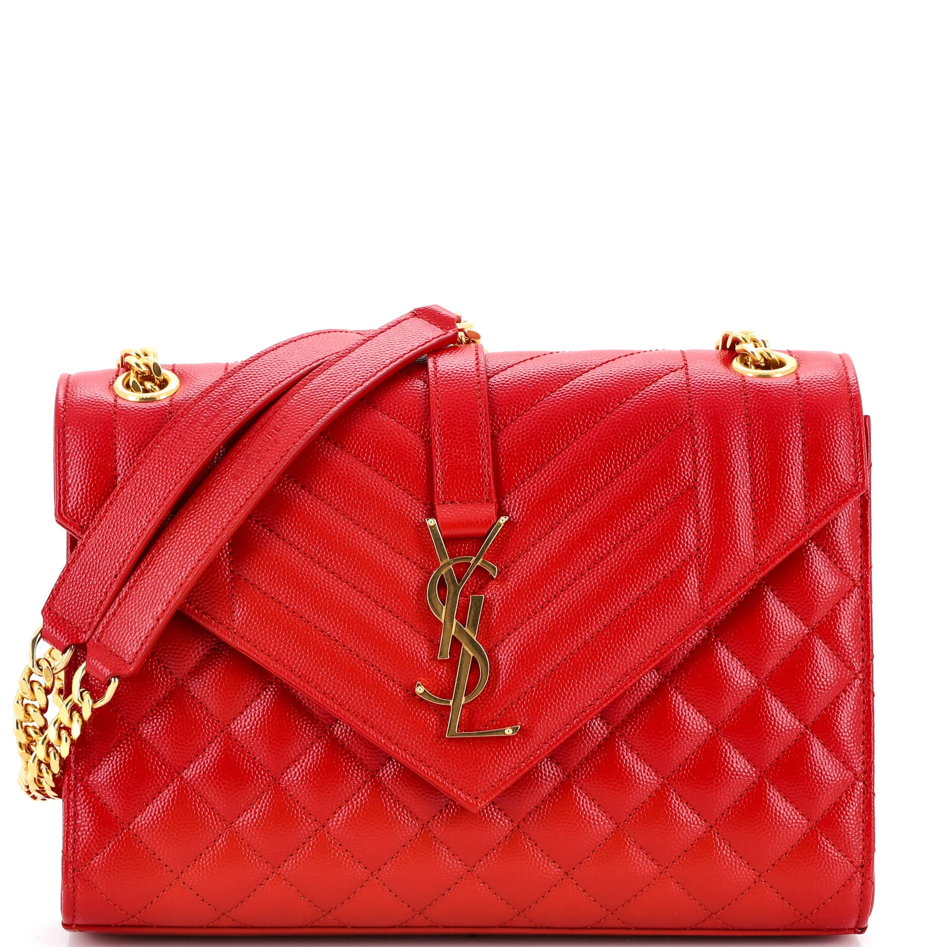 Classic Monogram Envelope Satchel Mixed Matelasse Leather Medium