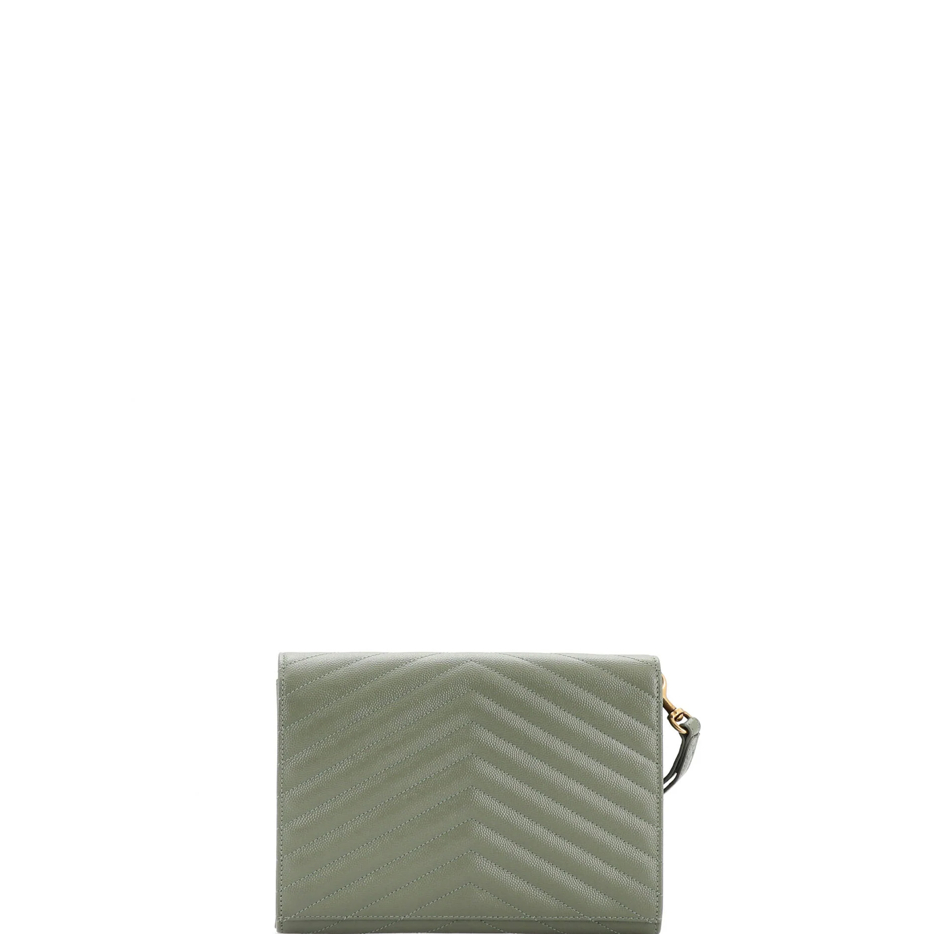 Classic Monogram Envelope Wristlet Clutch Matelasse Chevron Leather - Image 3