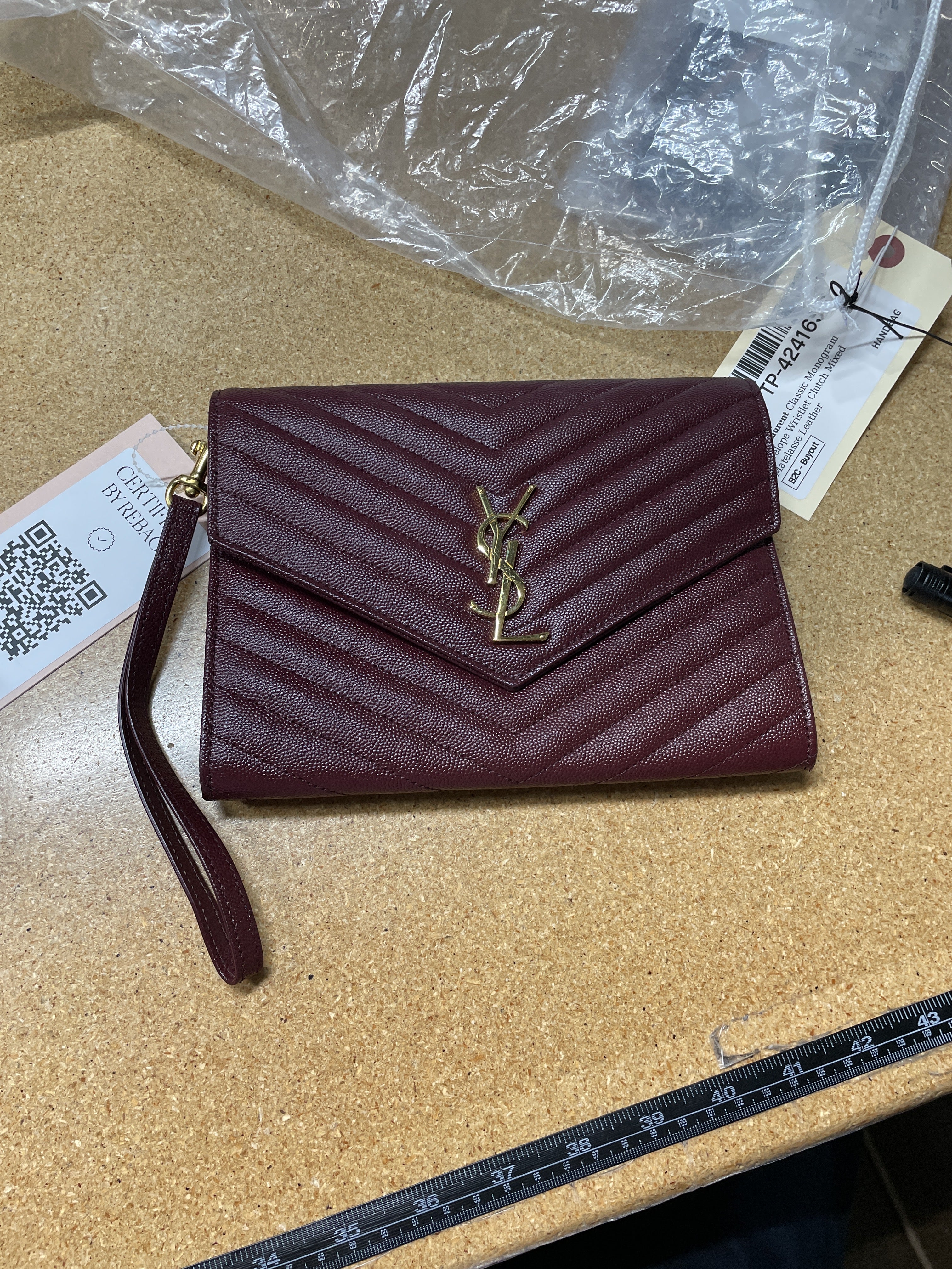 Classic Monogram Envelope Wristlet Clutch Mixed Matelasse Leather - Image 8