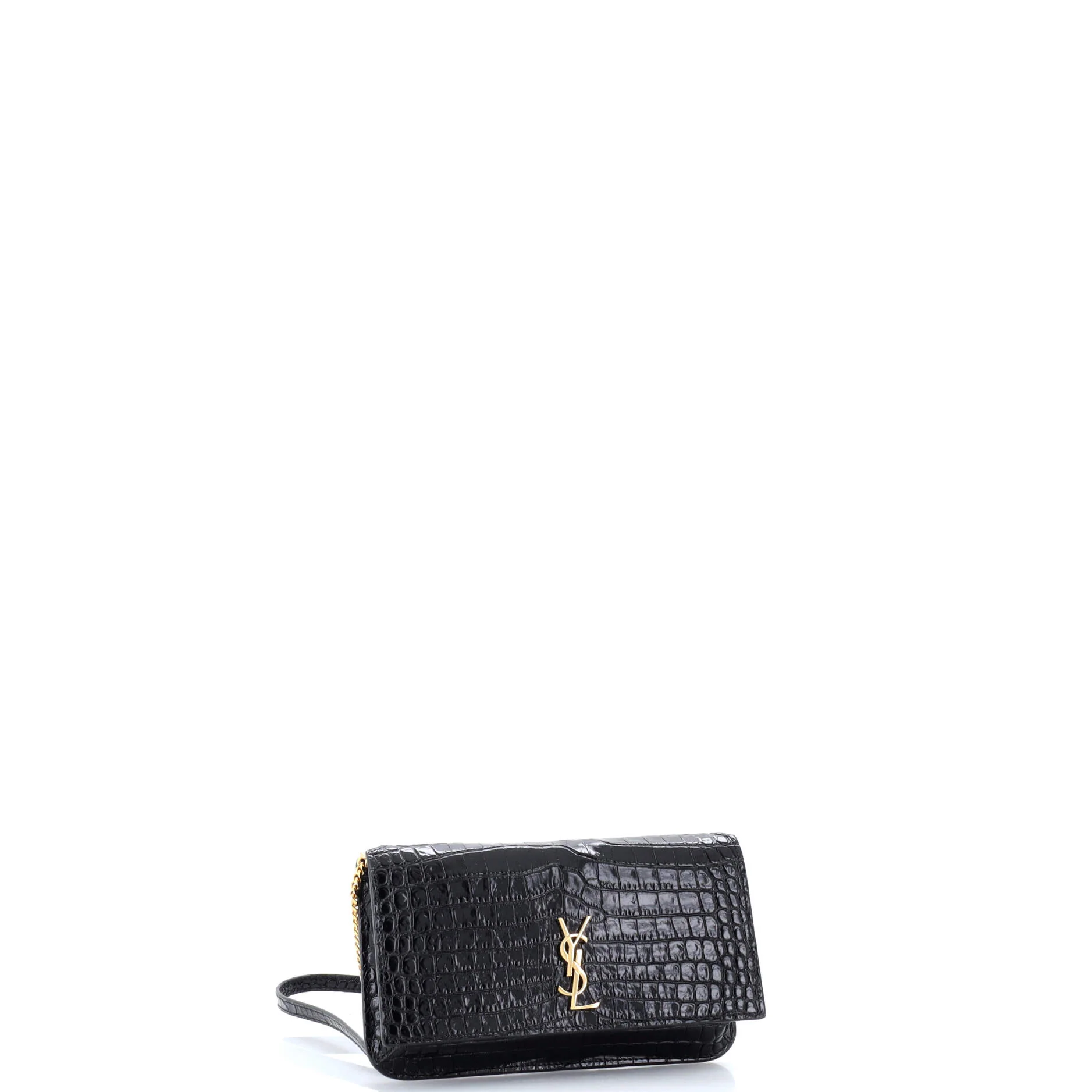 Classic Monogram Phone Holder Shoulder Bag Crocodile Embossed Leather - Image 2