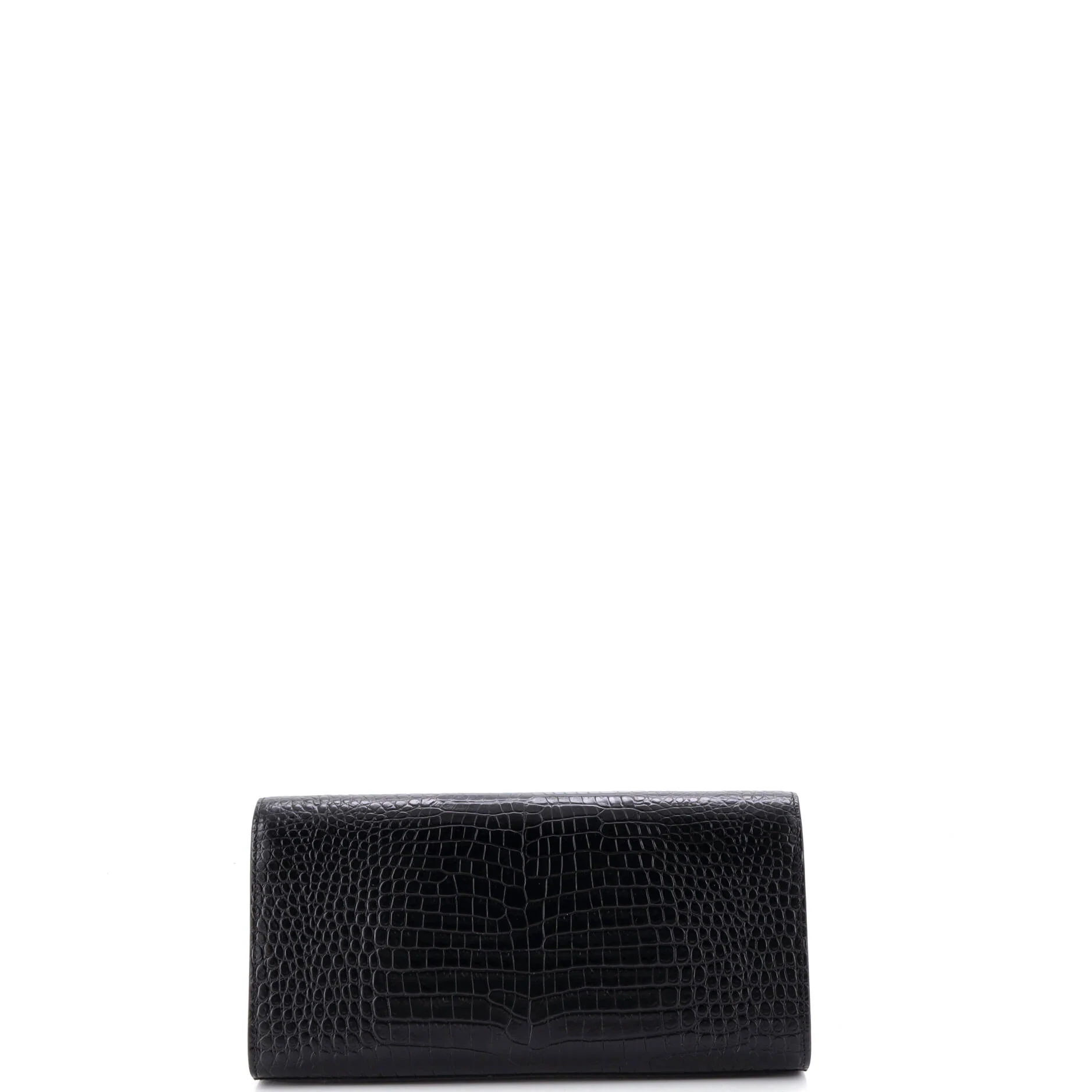 Classic Monogram Tassel Clutch Crocodile Embossed Leather Long - Image 3