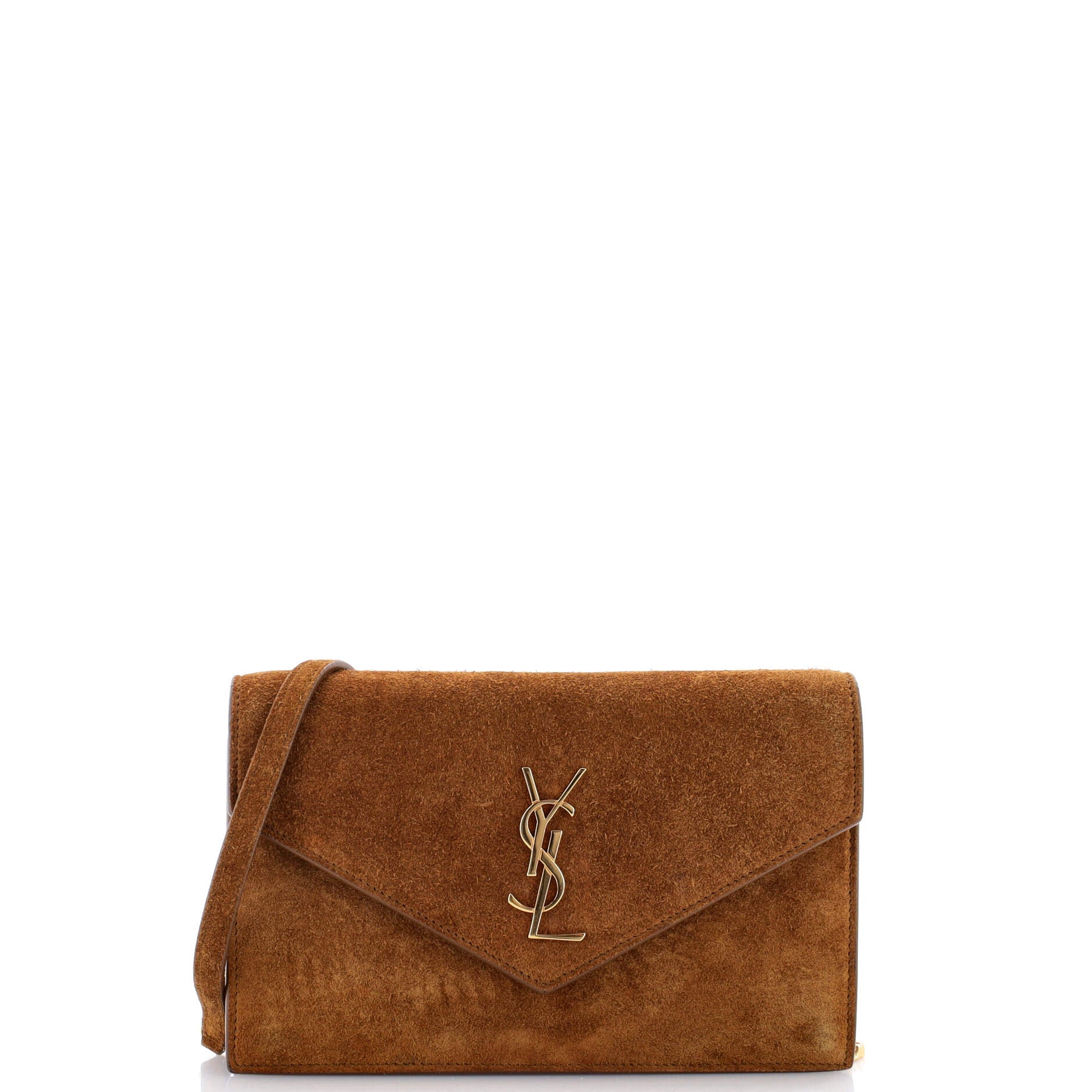 Classic Monogram Wallet on Chain Suede Small