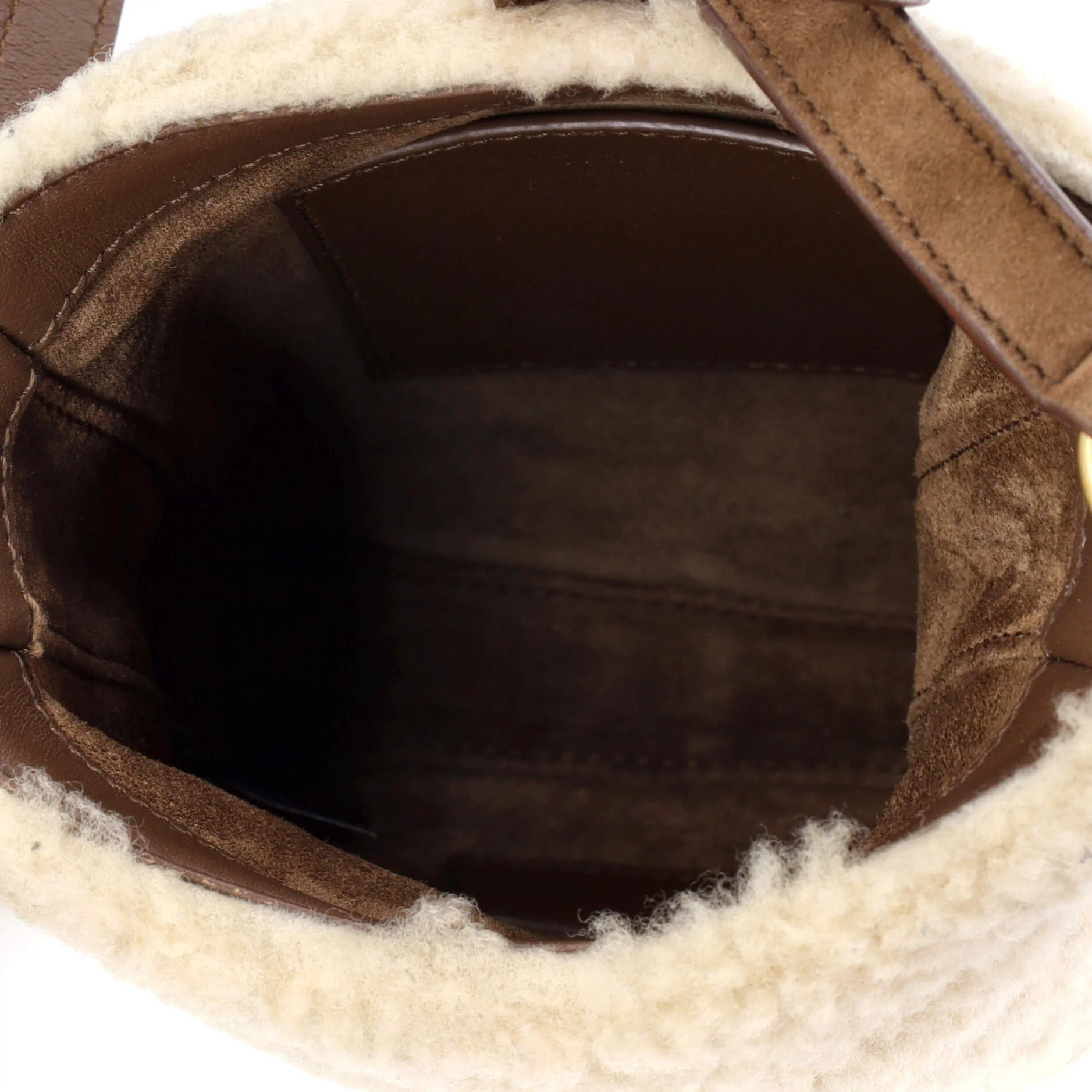 Le 5 a 7 Vertical Shoulder Bag Shearling with Suede - Image 5