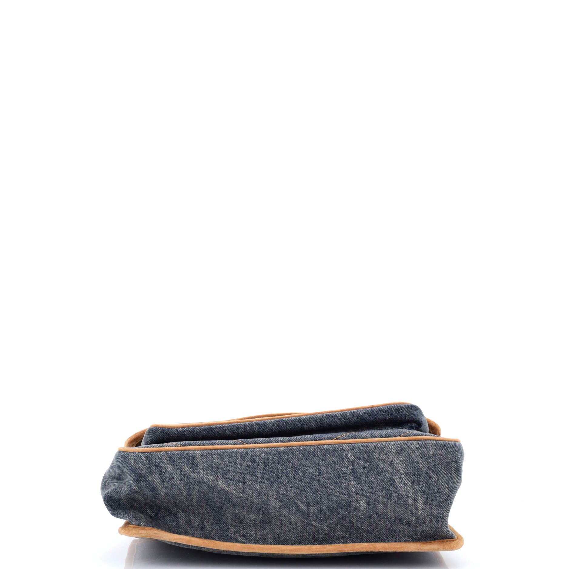 Niki Chain Flap Bag Matelasse Chevron Denim with Suede Medium - Image 4