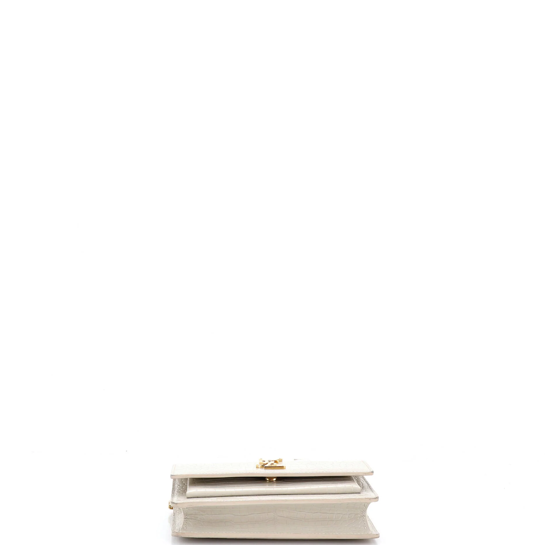 Sunset Top Handle Chain Wallet Crocodile Embossed Leather - Image 4