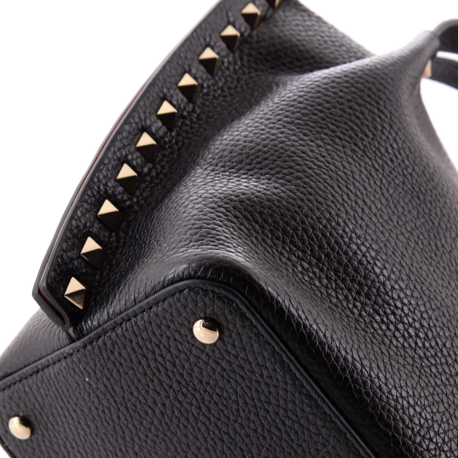 Rockstud Convertible Top Handle Open Tote Leather Mini - Image 6