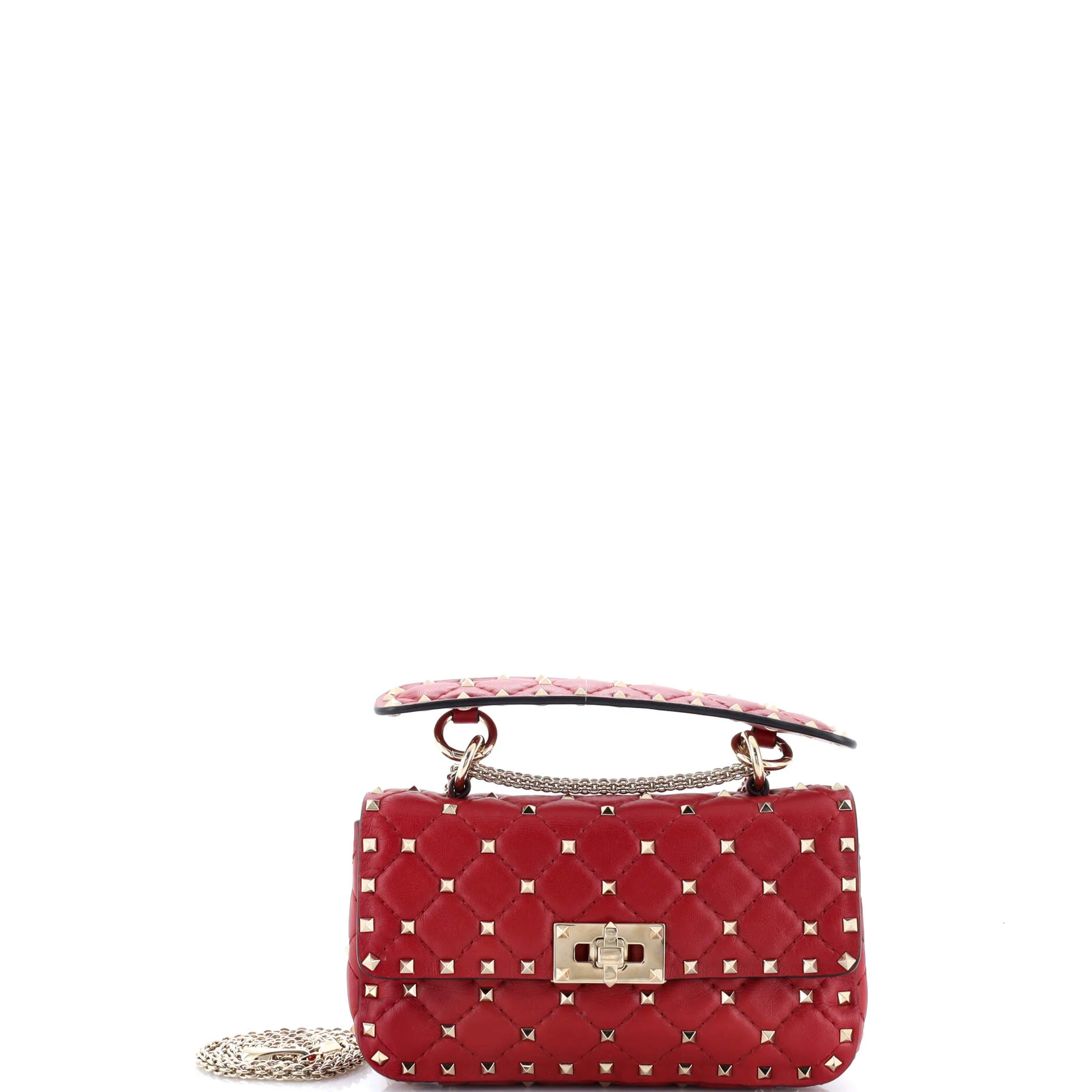 Rockstud Spike Flap Bag Quilted Leather Small