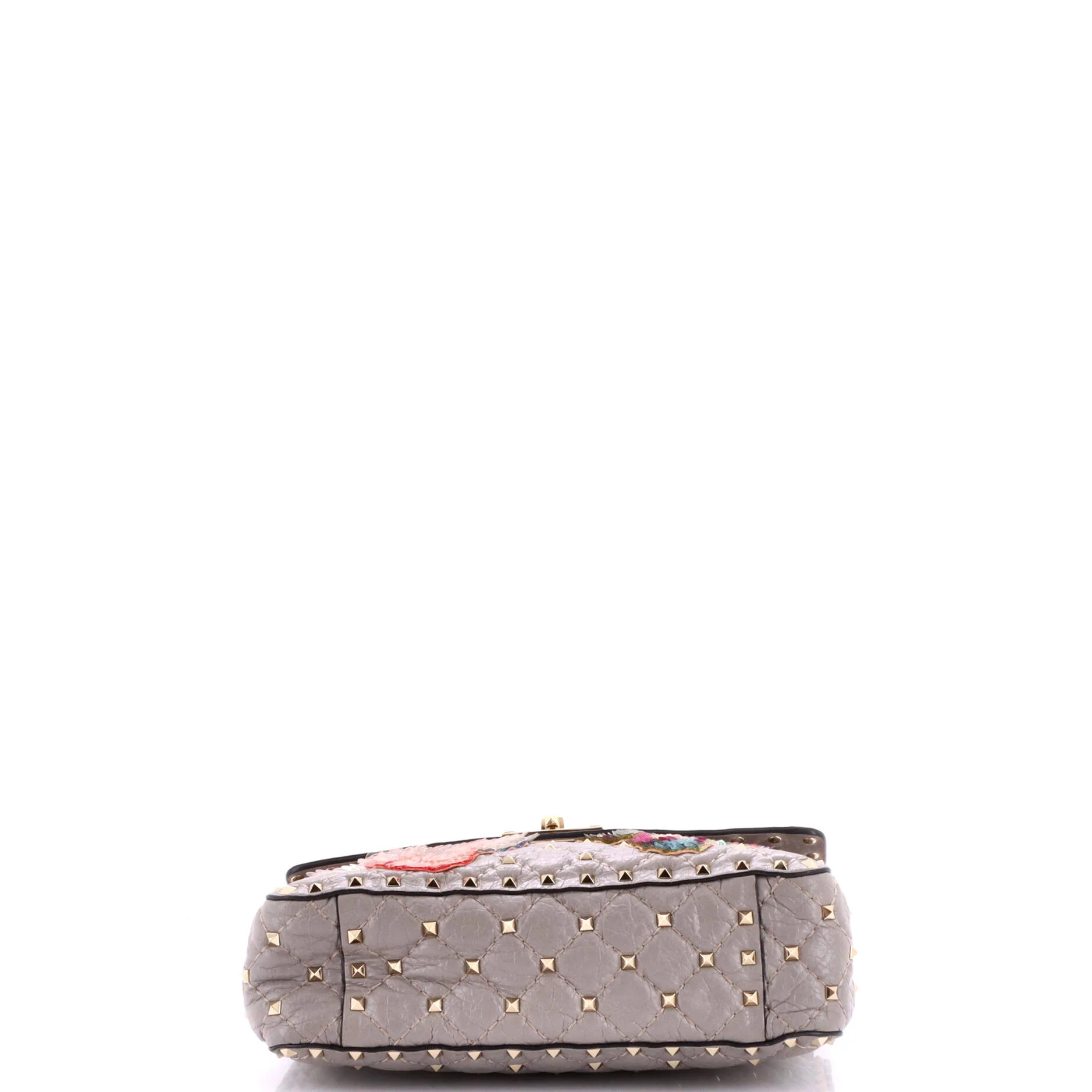 Rockstud Spike Flap Bag Sequin Embellished Quilted Leather Medium - Image 4