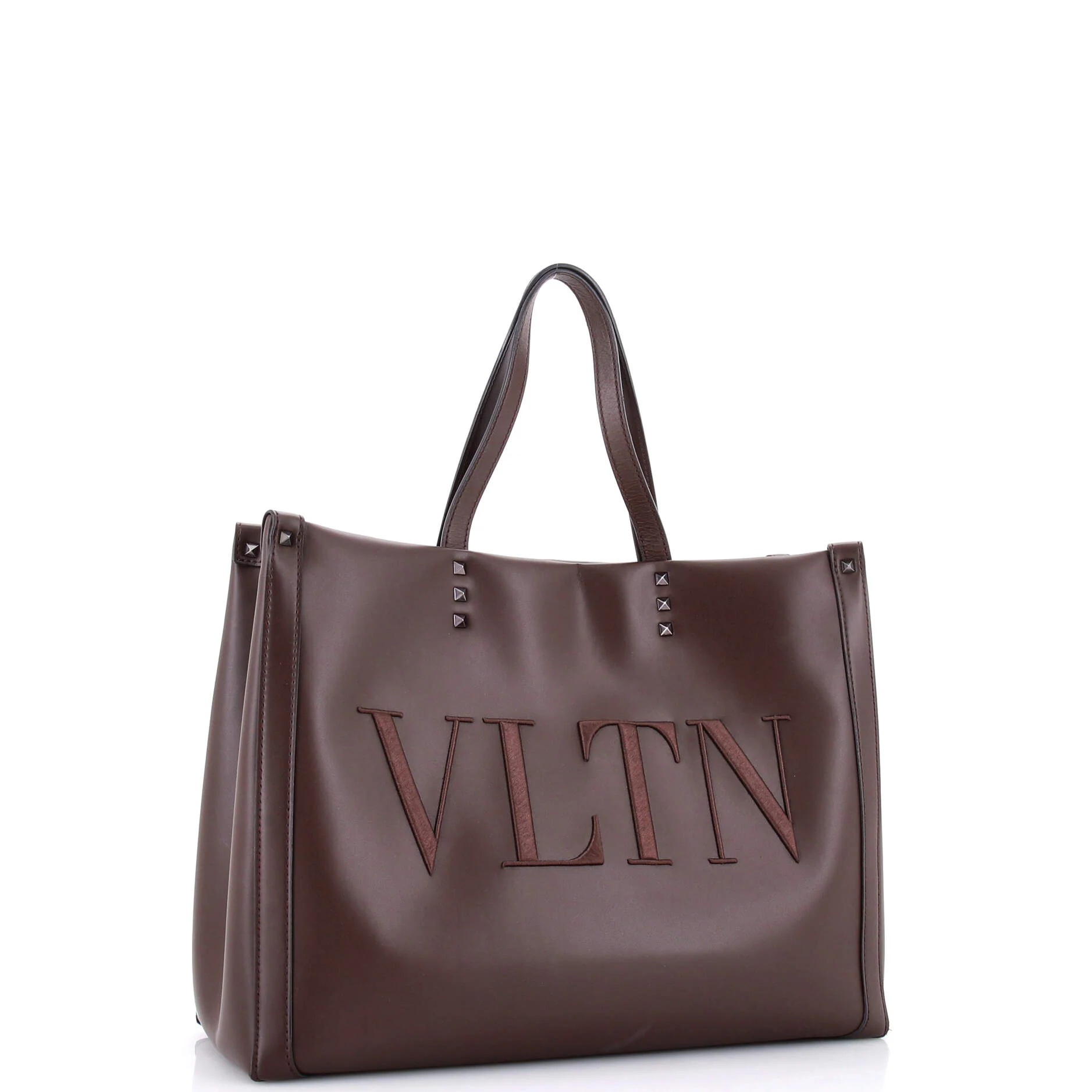 VLTN Rockstud Shopping Tote Embroidered Leather Large - Image 2