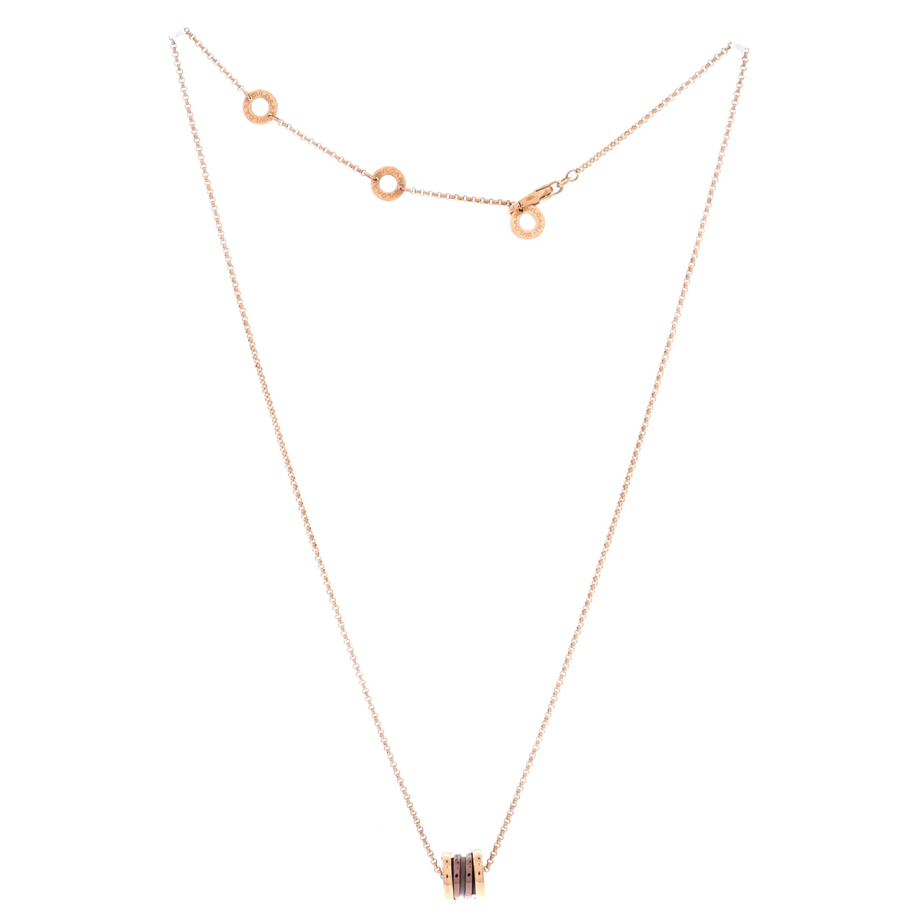 B.Zero1 Pendant Necklace 18K Rose Gold and Ceramic Mini - Image 3