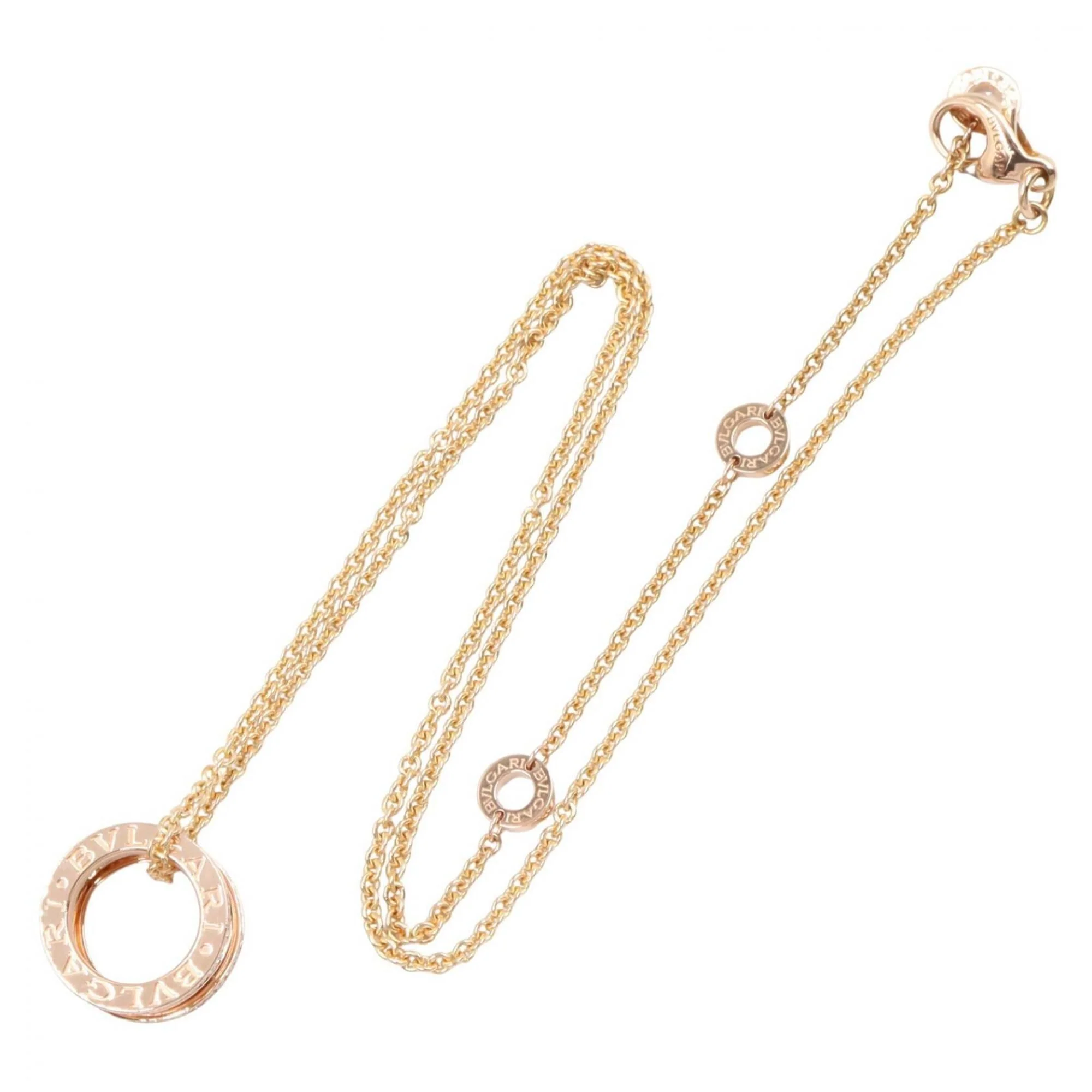 B.Zero1 Pendant Necklace 18K Rose Gold and Diamond - Image 2