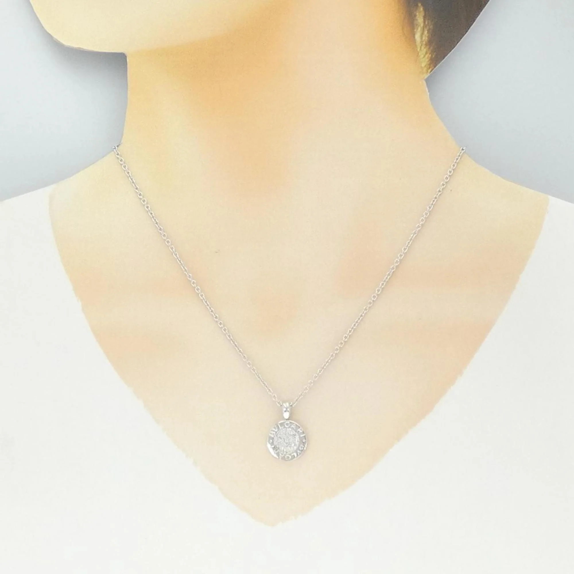 Pendant Necklace 18K White Gold With Diamond - Image 6