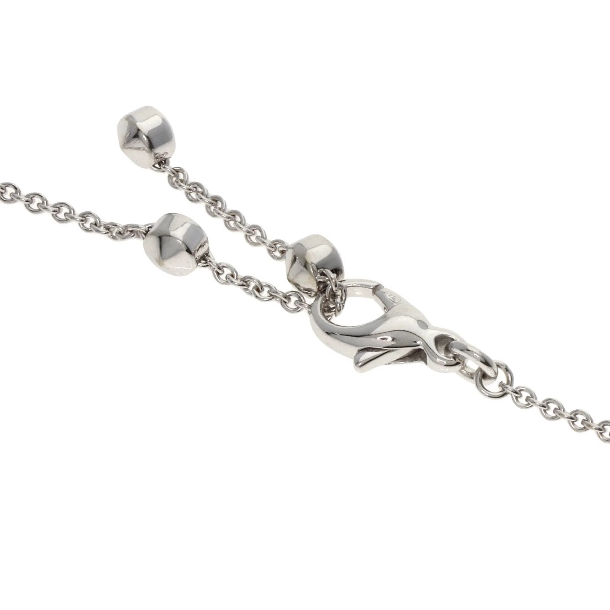 Pendant Necklace 18K White Gold With Diamond and Topaz - Image 4