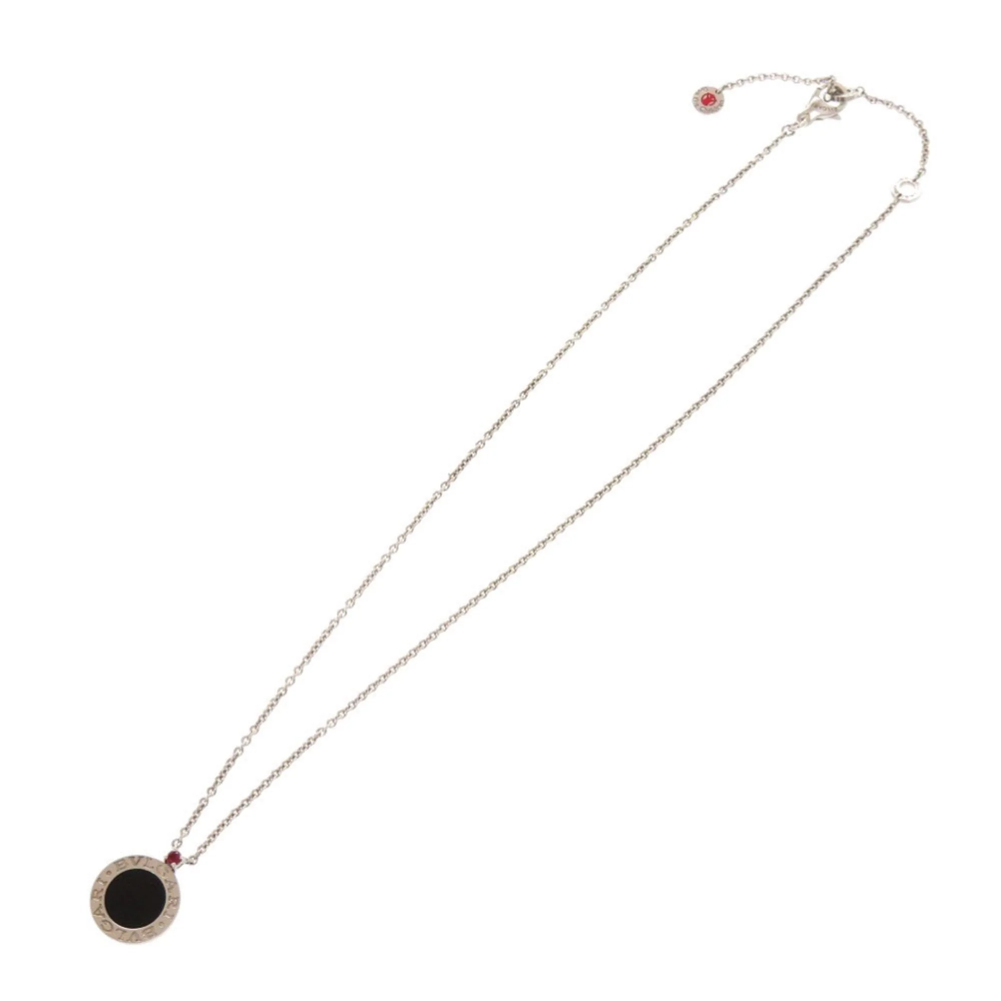 Pendant Necklace Sterling Silver with Onyx and Ruby - Image 3