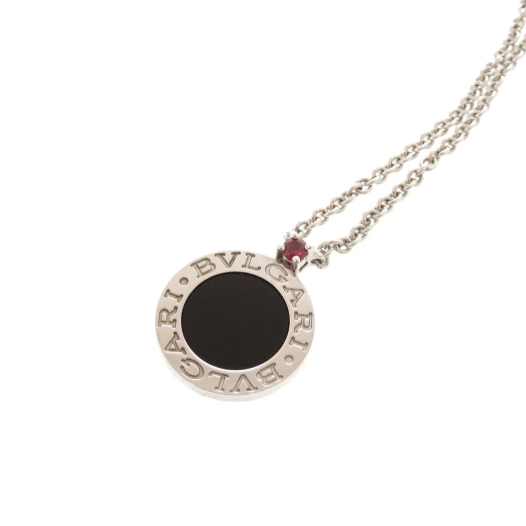 Pendant Necklace Sterling Silver with Onyx and Ruby - Image 8