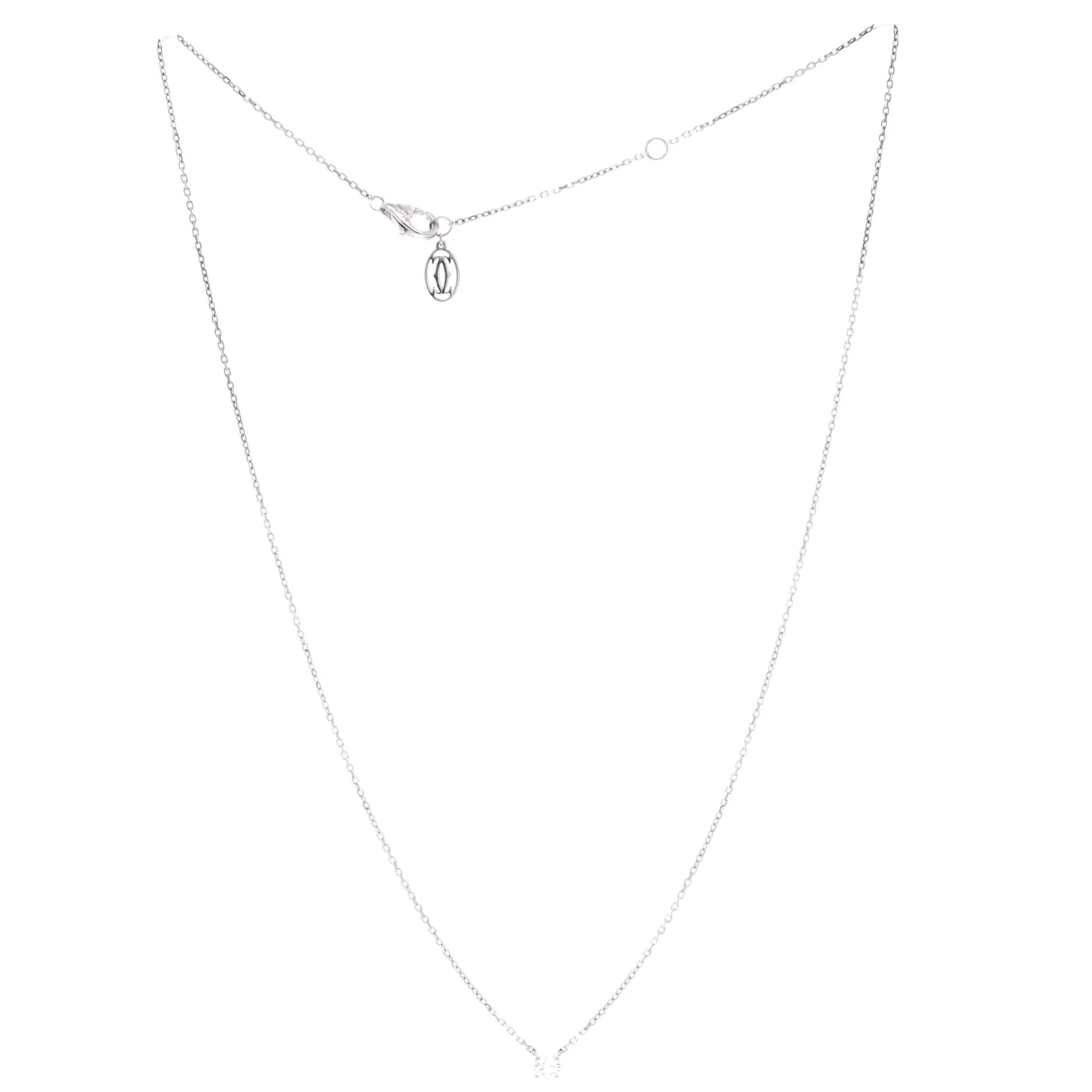 1895 Solitaire Necklace 18K White Gold with RBC Diamond D/VVS1 0.20CT - Image 2