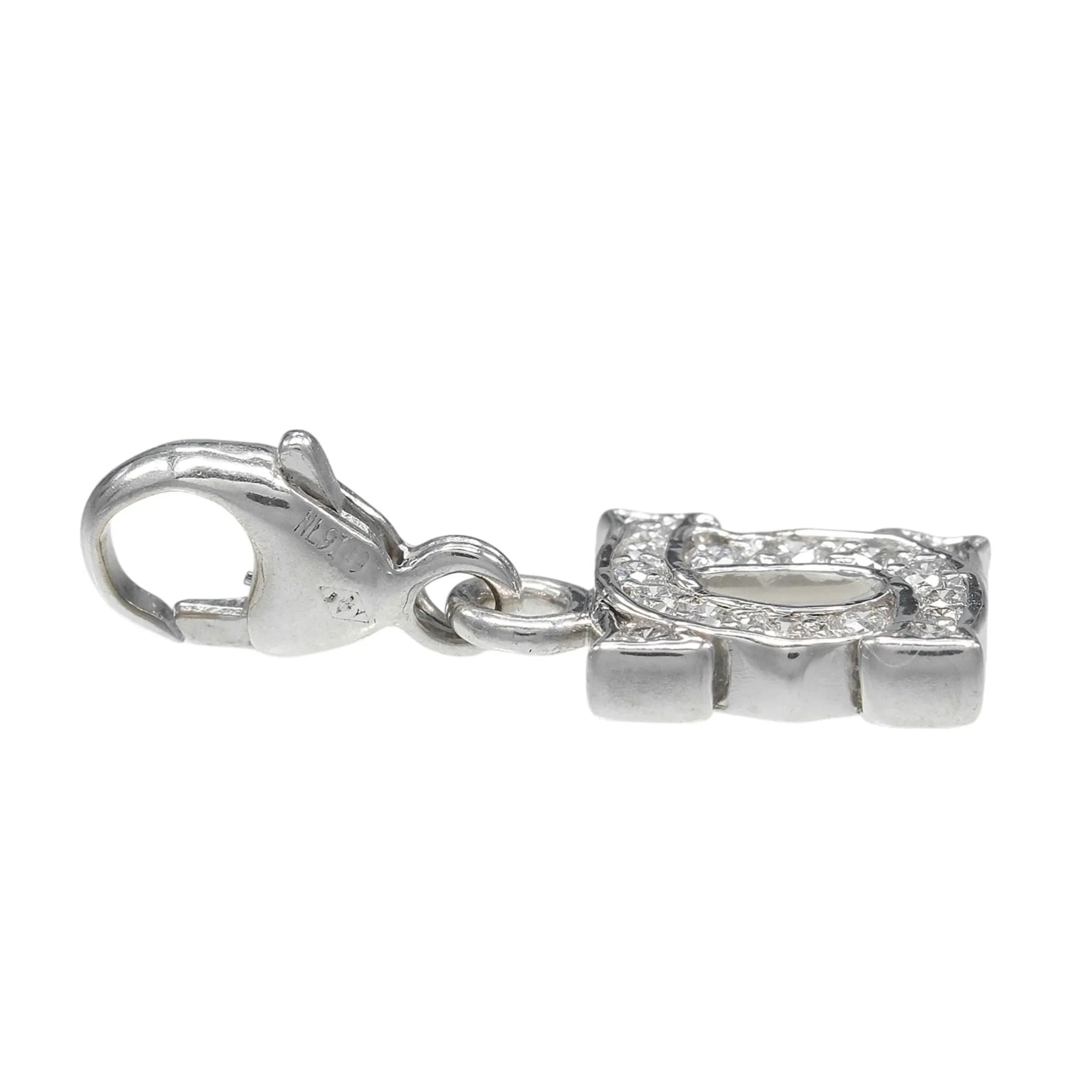 2C Baby Charm Pendant Necklace 18K White Gold with Diamond - Image 5