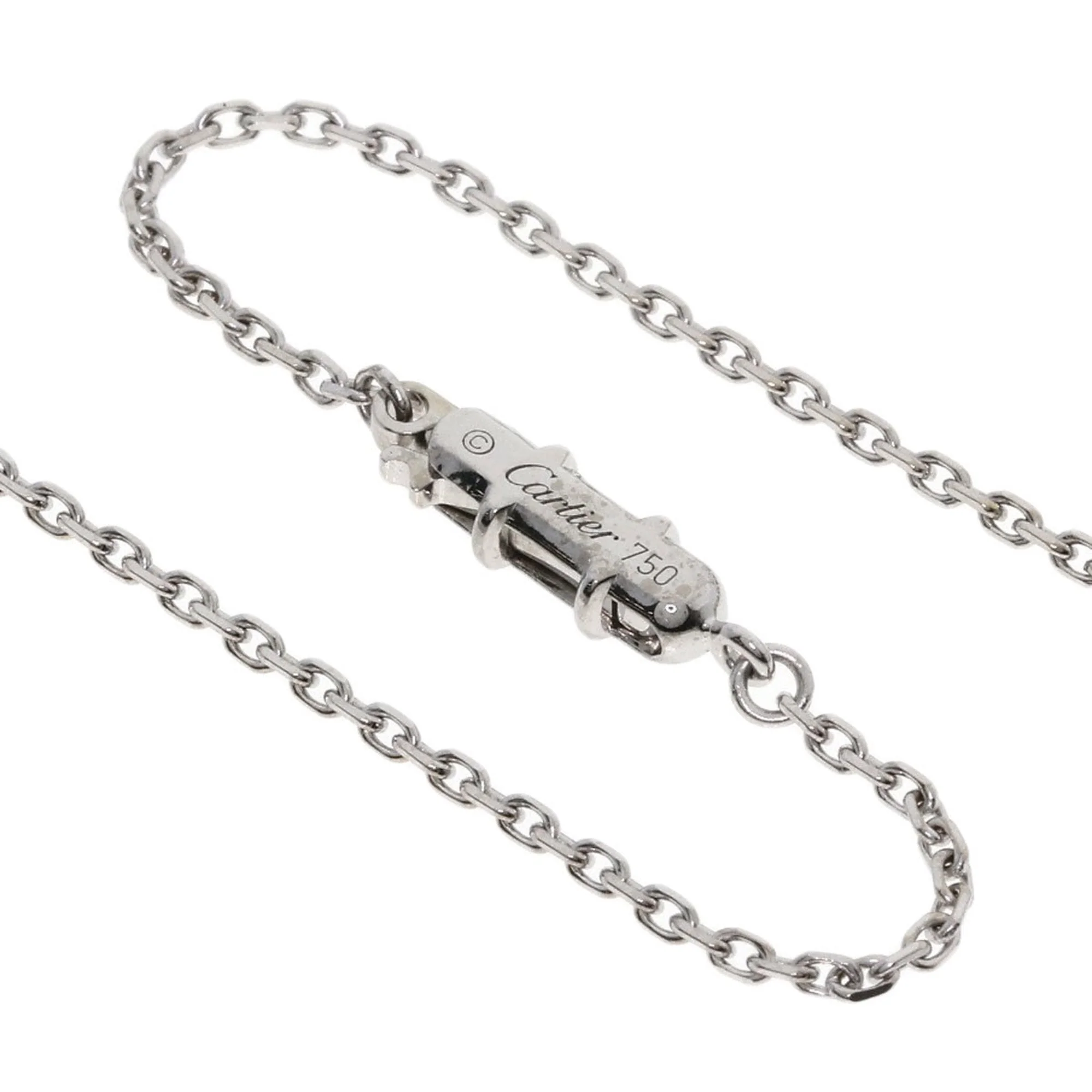 C Heart Pendant Necklace 18K White Gold - Image 3