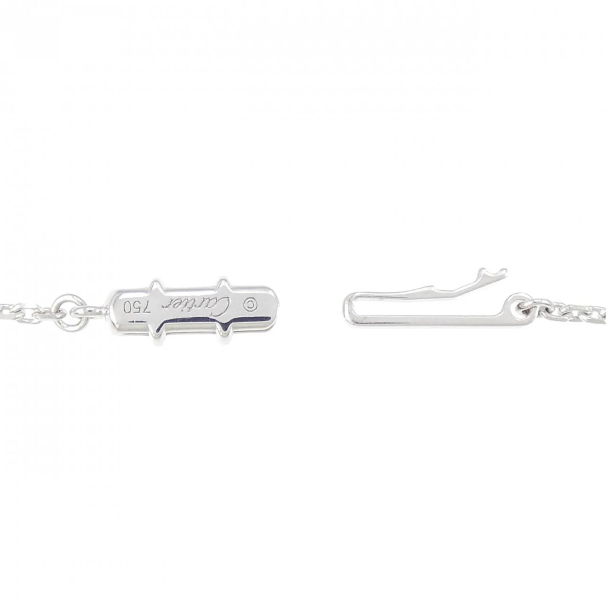 C Heart Pendant Necklace 18K White Gold - Image 5