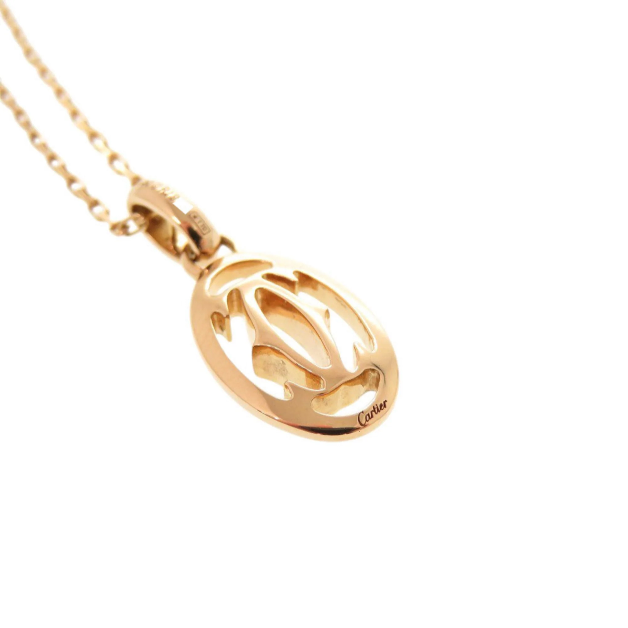 Double C Pendant Necklace 18K Rose Gold - Image 6