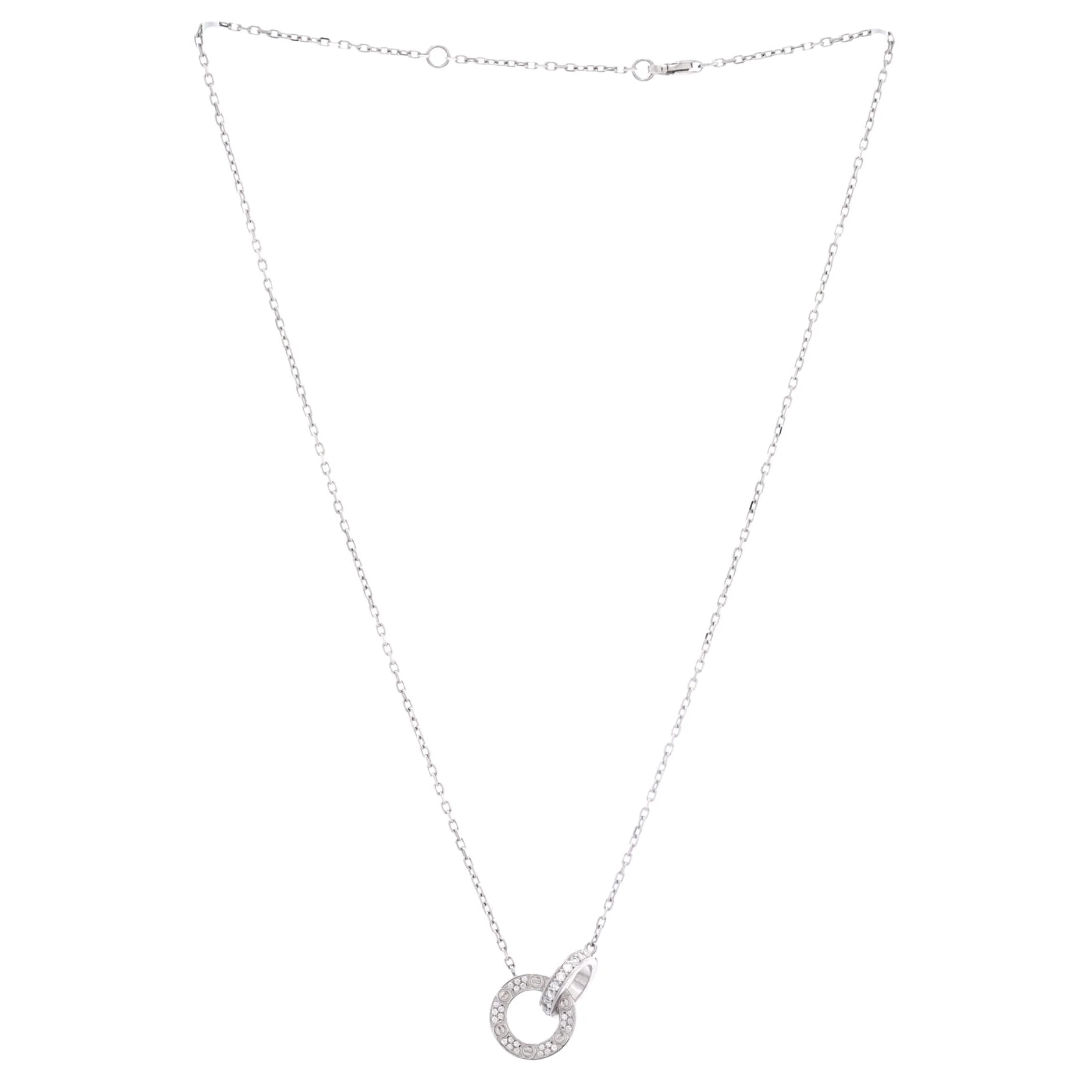 Love Interlocking Pave Necklace 18K White Gold and Diamonds - Image 2