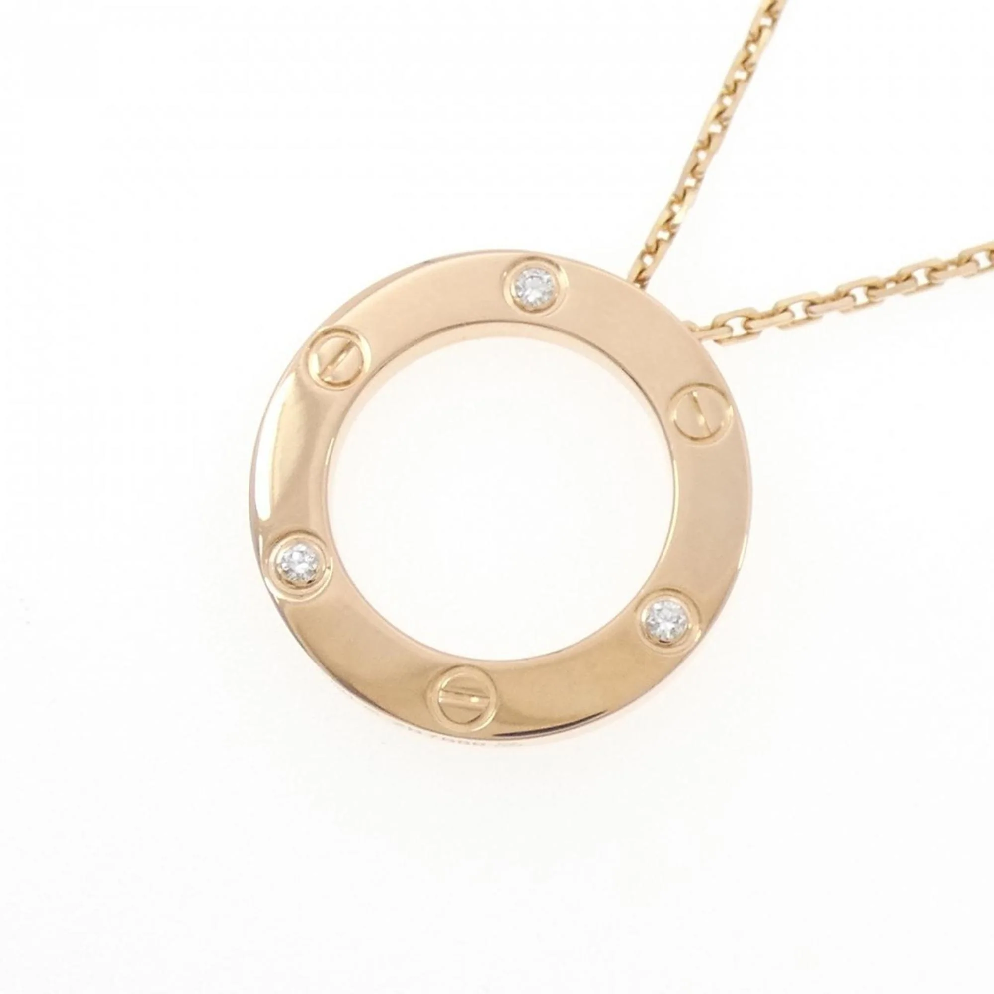 Love Pendant Necklace 18K Rose Gold with Diamond - Image 3