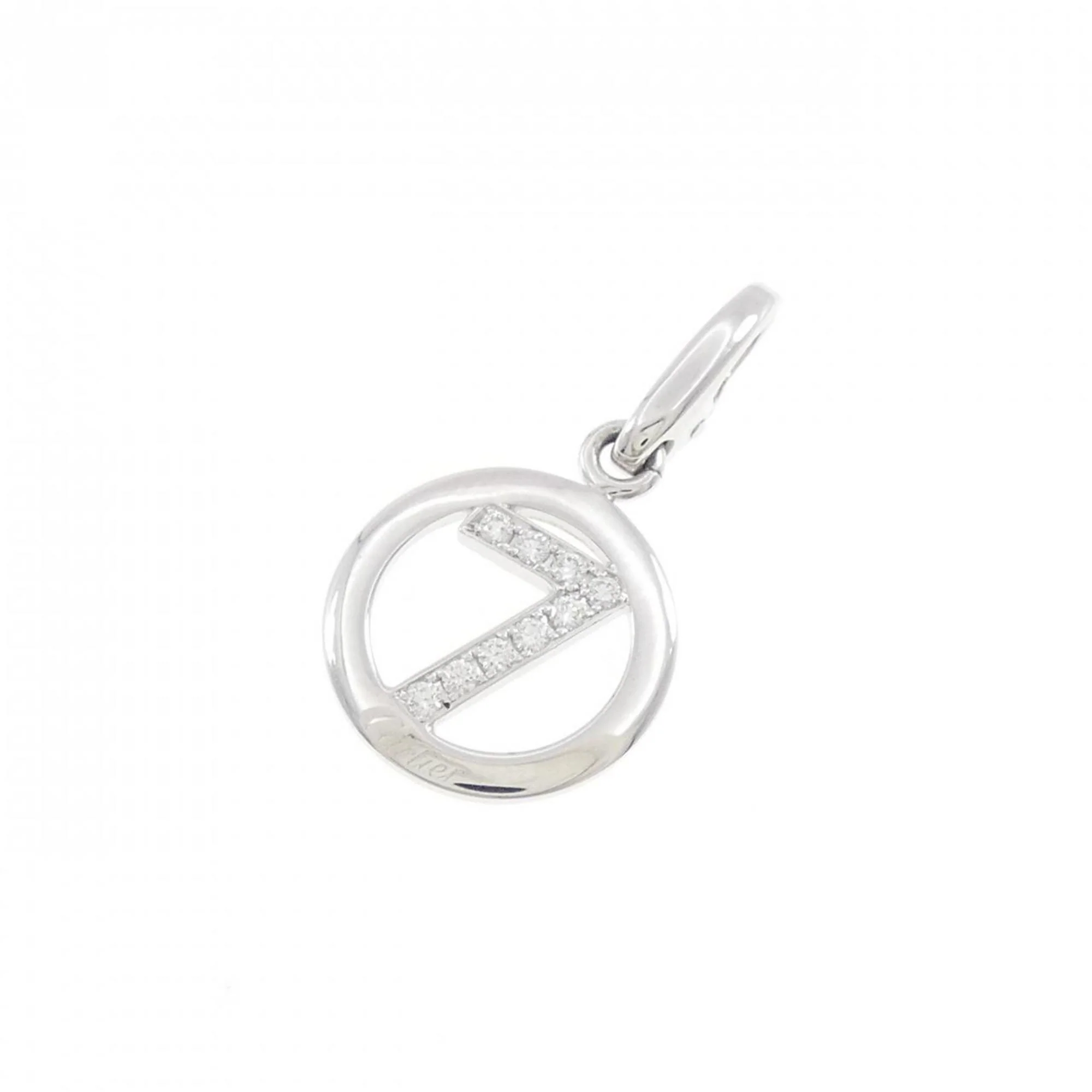 No. 7 Charm 18K White Gold With Diamond