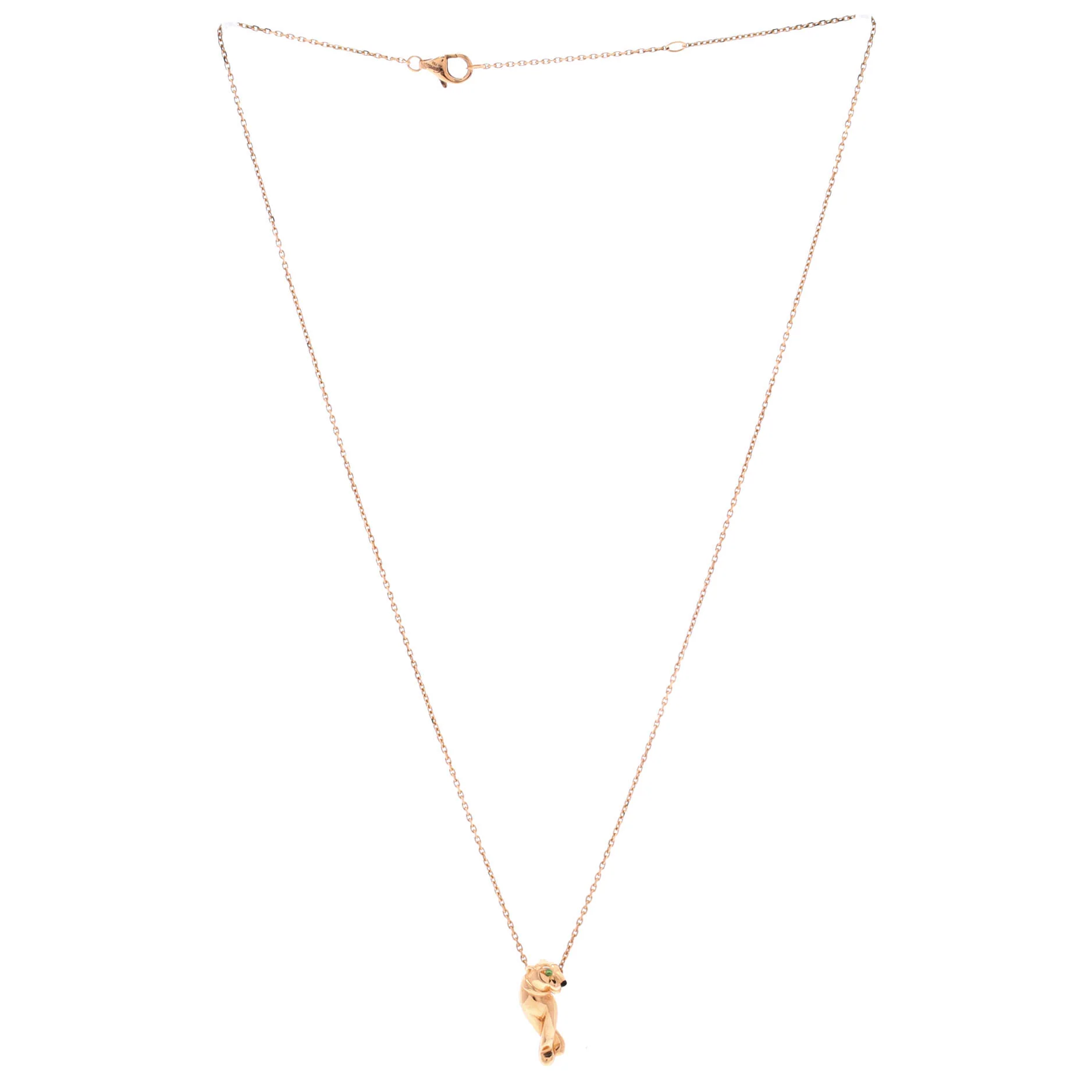 Panthere de Cartier Pendant Necklace 18K Rose Gold with Lacquer and Tsavorite Small - Image 3