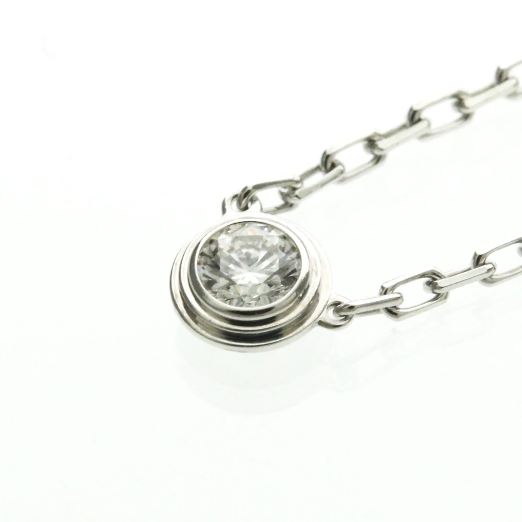 Pendant Necklace 18K White Gold Small with Diamond - Image 7