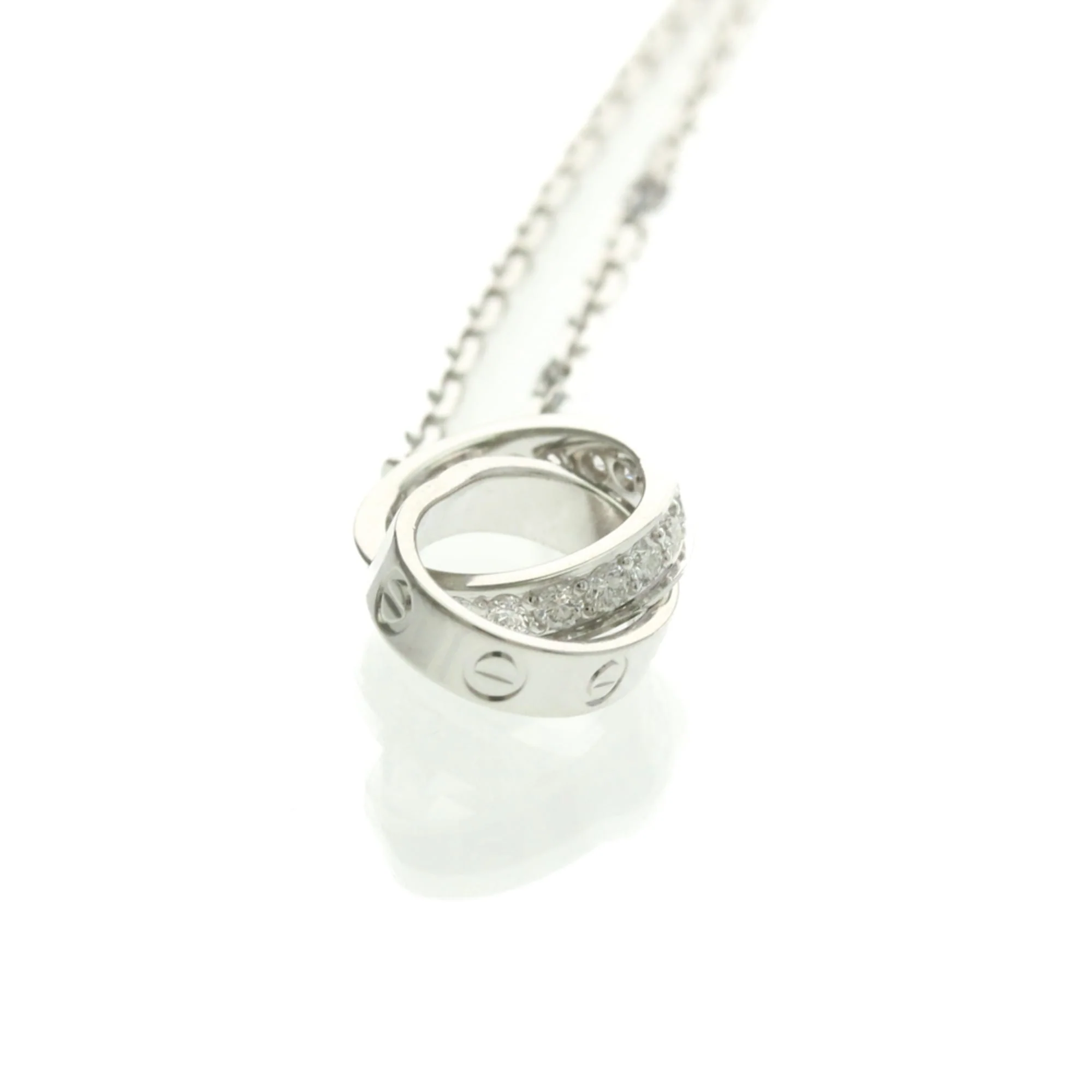 Pendant Necklace 18K White Gold with Diamond - Image 3