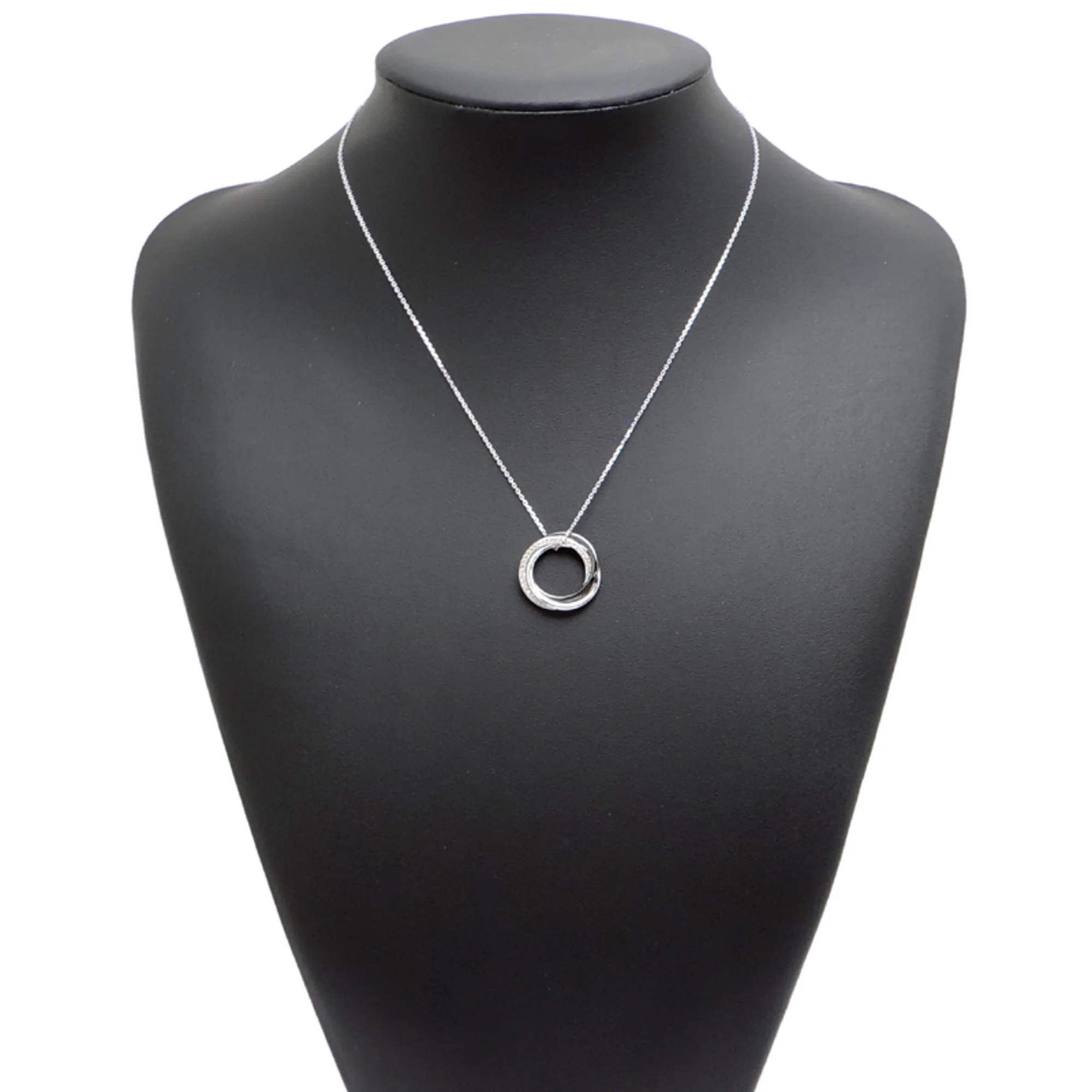 Trinity Pendant Necklace 18K White Gold and Ceramic - Image 8