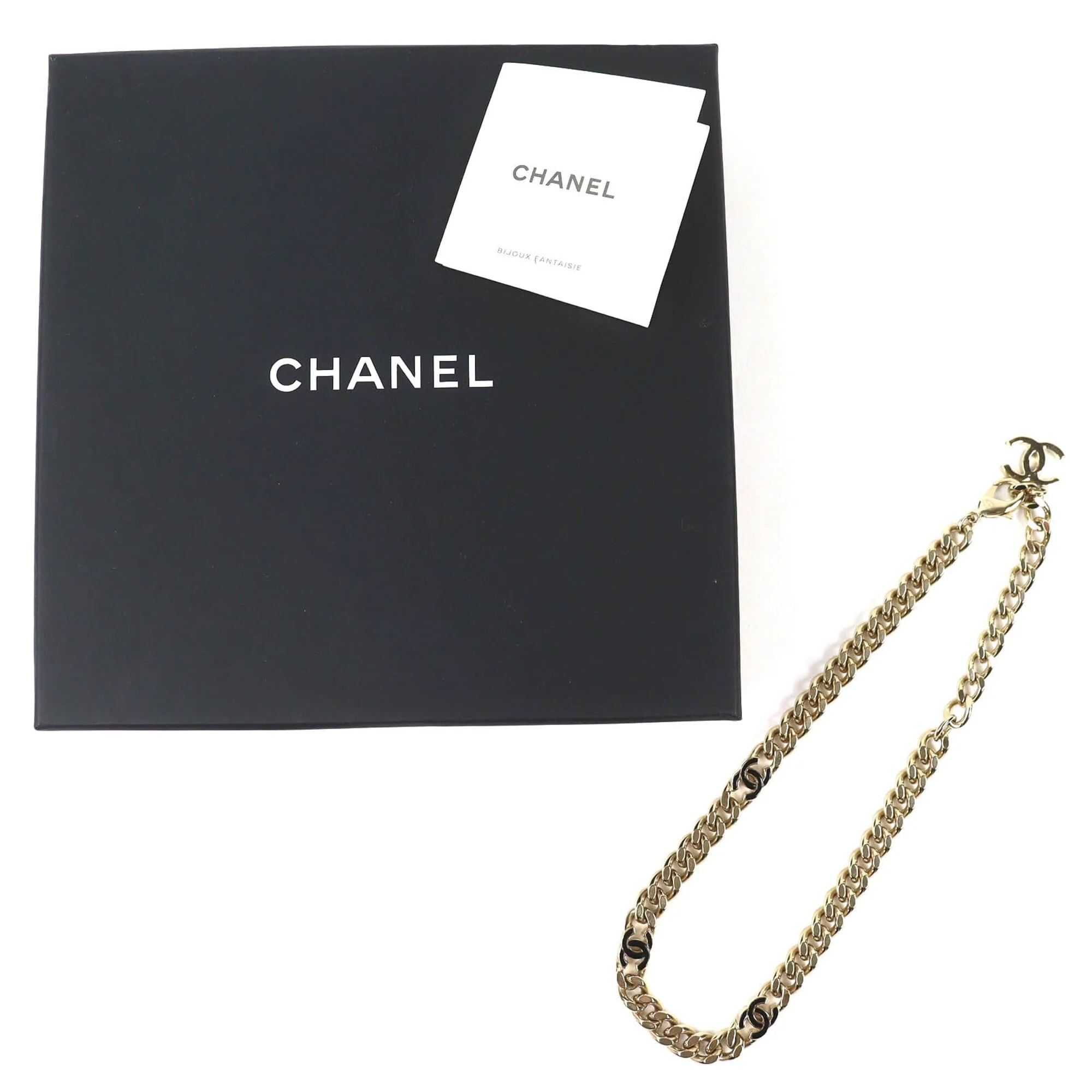 CC Logo Chain Pendant Necklace Gold-Tone Metal - Image 2