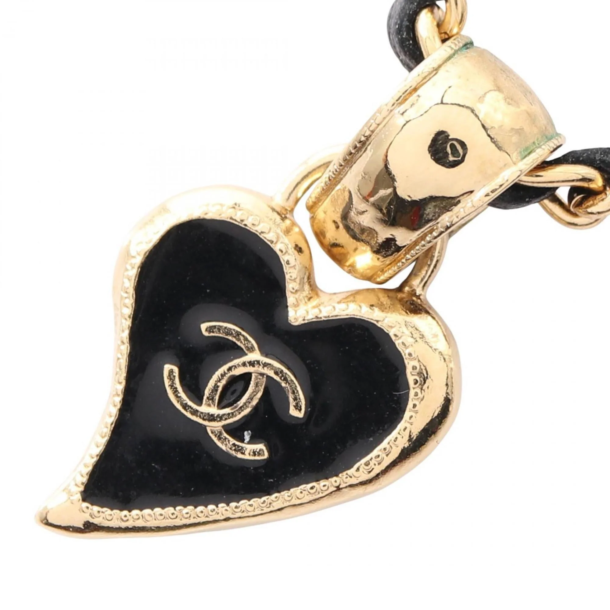 CC Logo Heart Pendant Necklace Metal