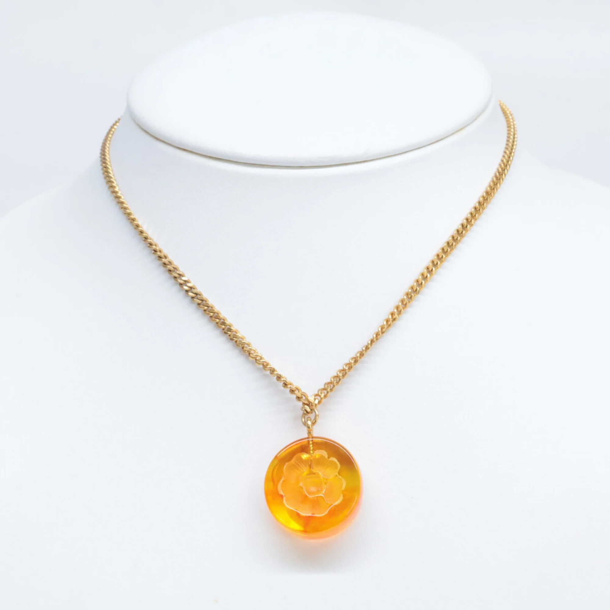 CC Logo Pendant Necklace Gold-Tone Metal - Image 9