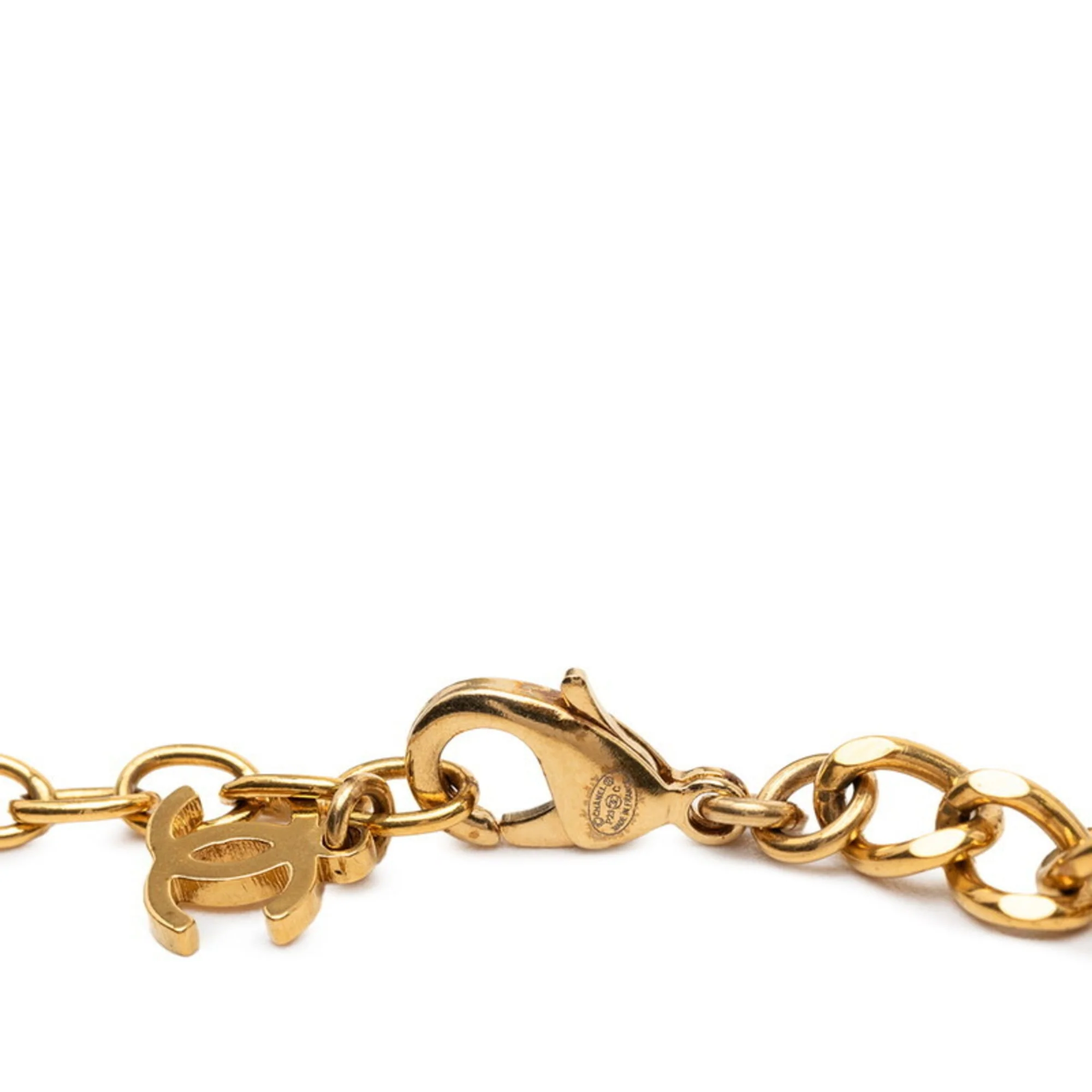 CC Logo Pendant Necklace Gold-Tone Metal - Image 4