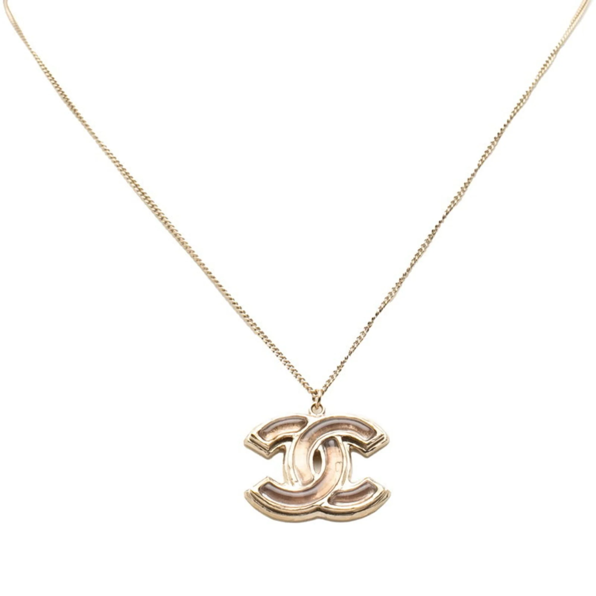 CC Logo Pendant Necklace Metal