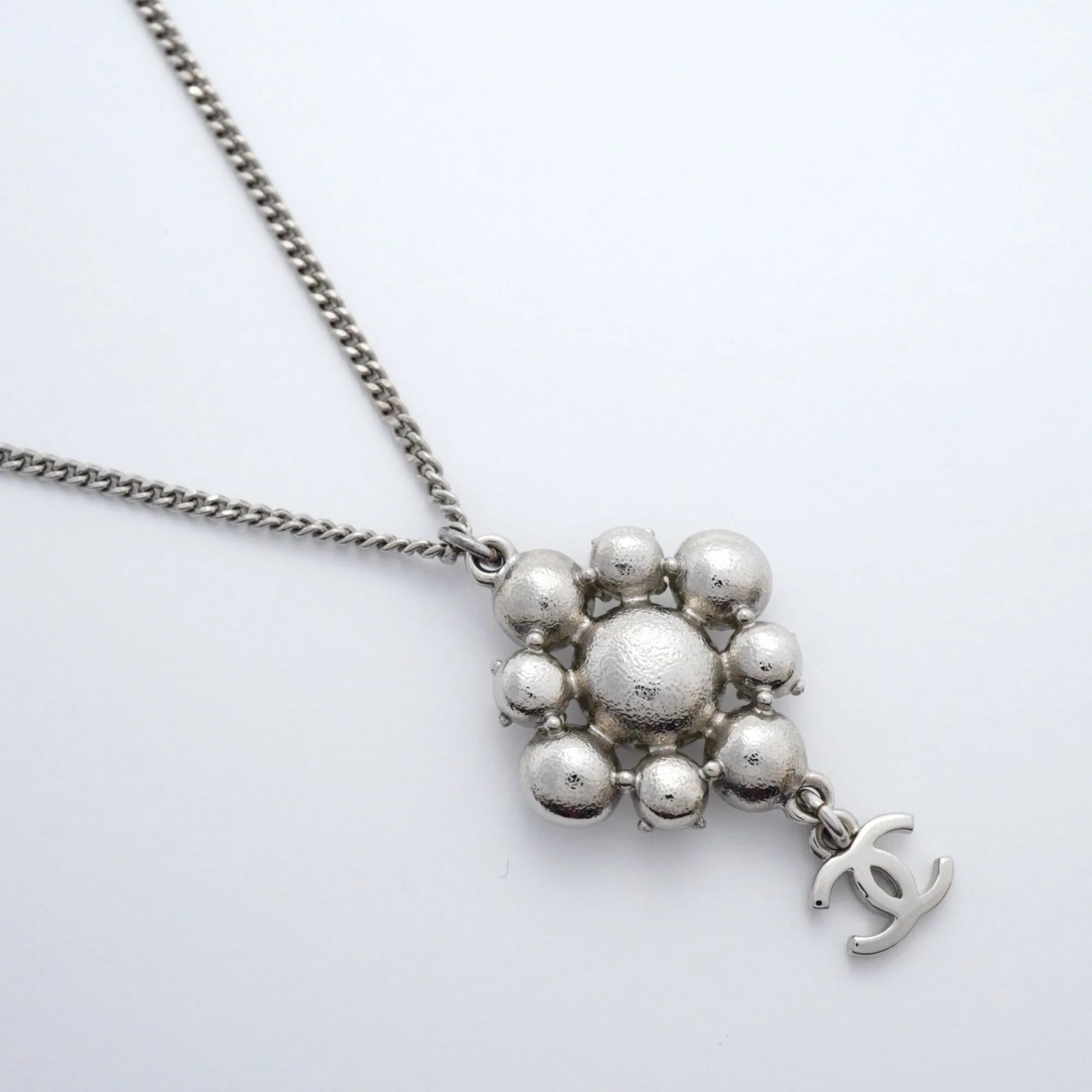 CC Logo Pendant Necklace Silver-Tone Metal - Image 2