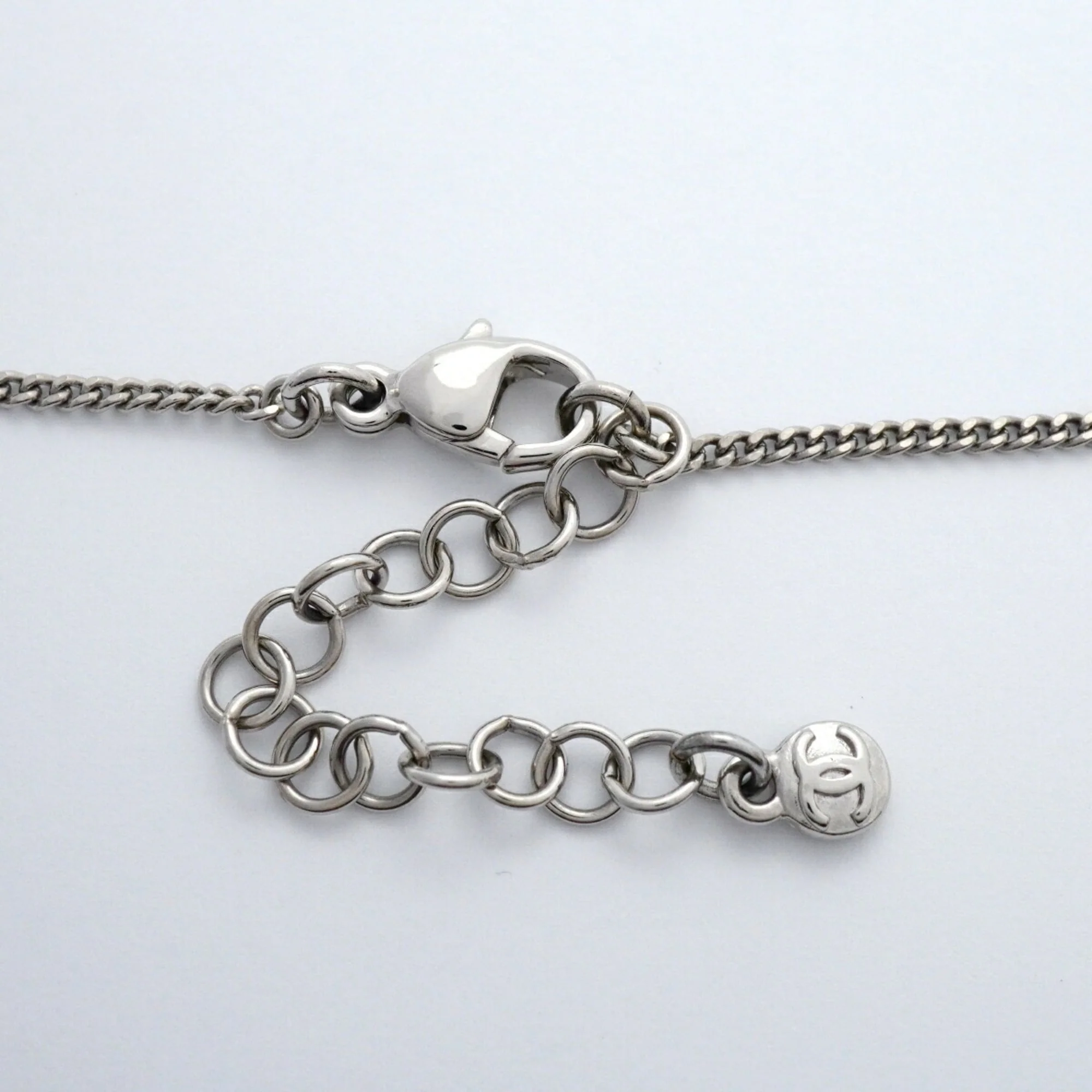 CC Logo Pendant Necklace Silver-Tone Metal - Image 4