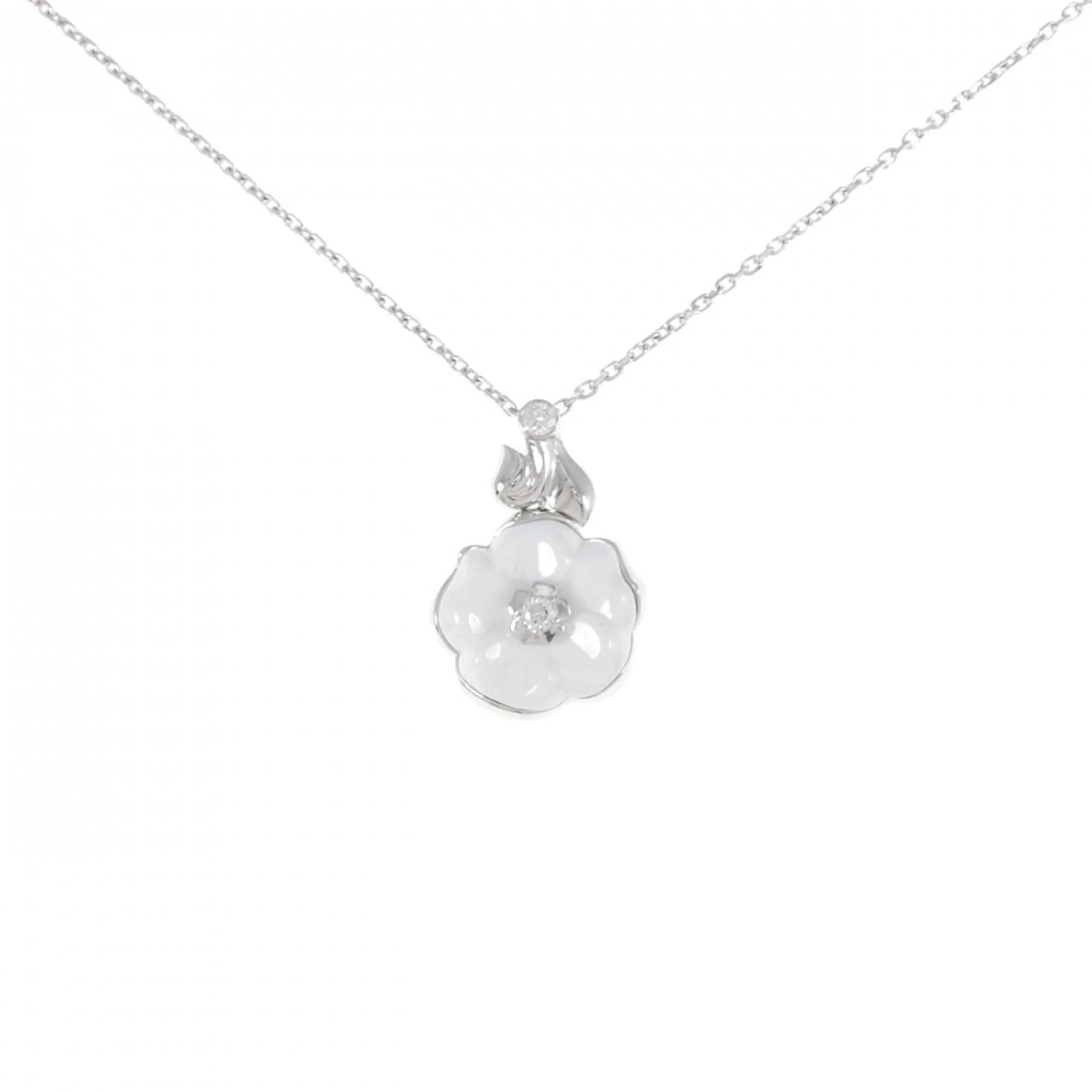 Pendant Necklace Ceramic and 18K White Gold with Diamond