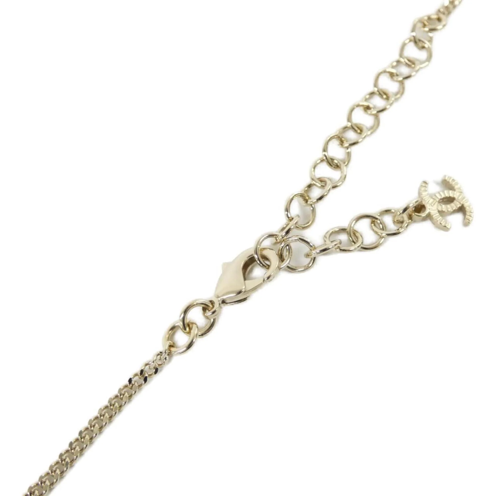 Pendant Necklace Metal Pink and White - Image 4