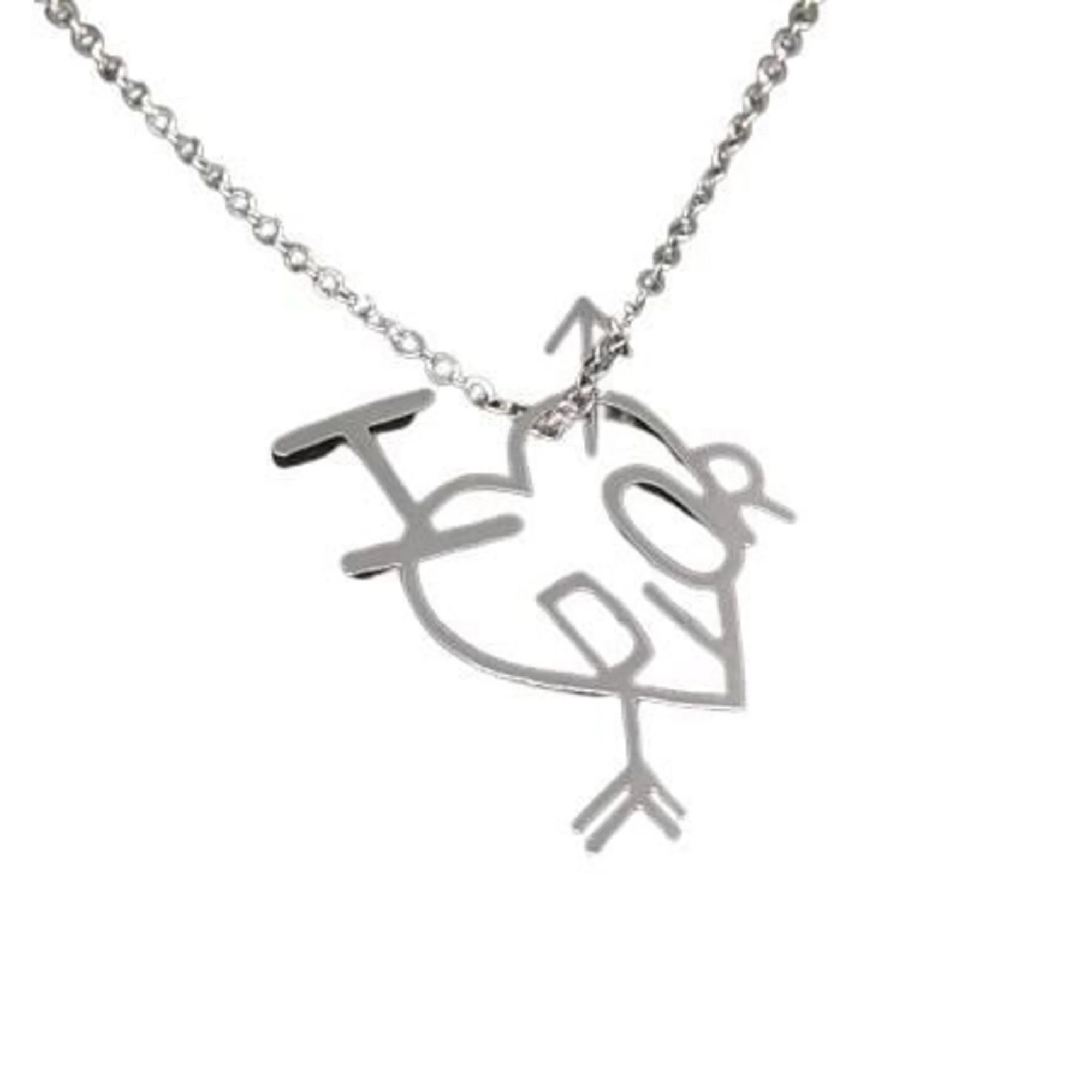 Heart Arrow Pendant Necklace Sterling Silver - Image 3