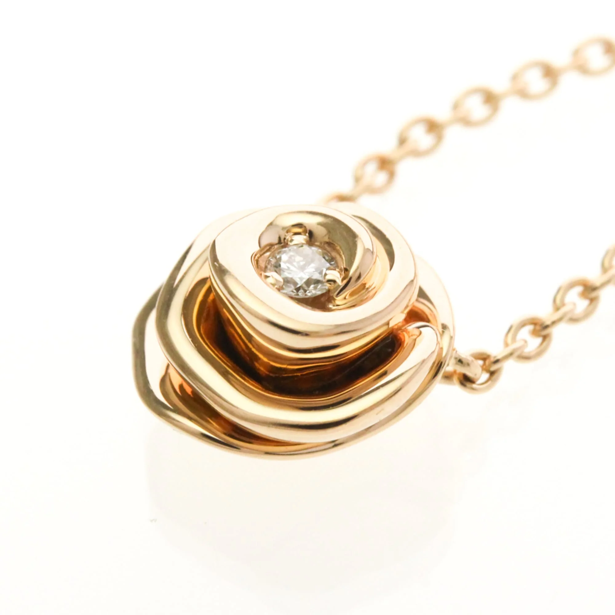 Pendant Necklace 18K Rose Gold with Diamond - Image 7