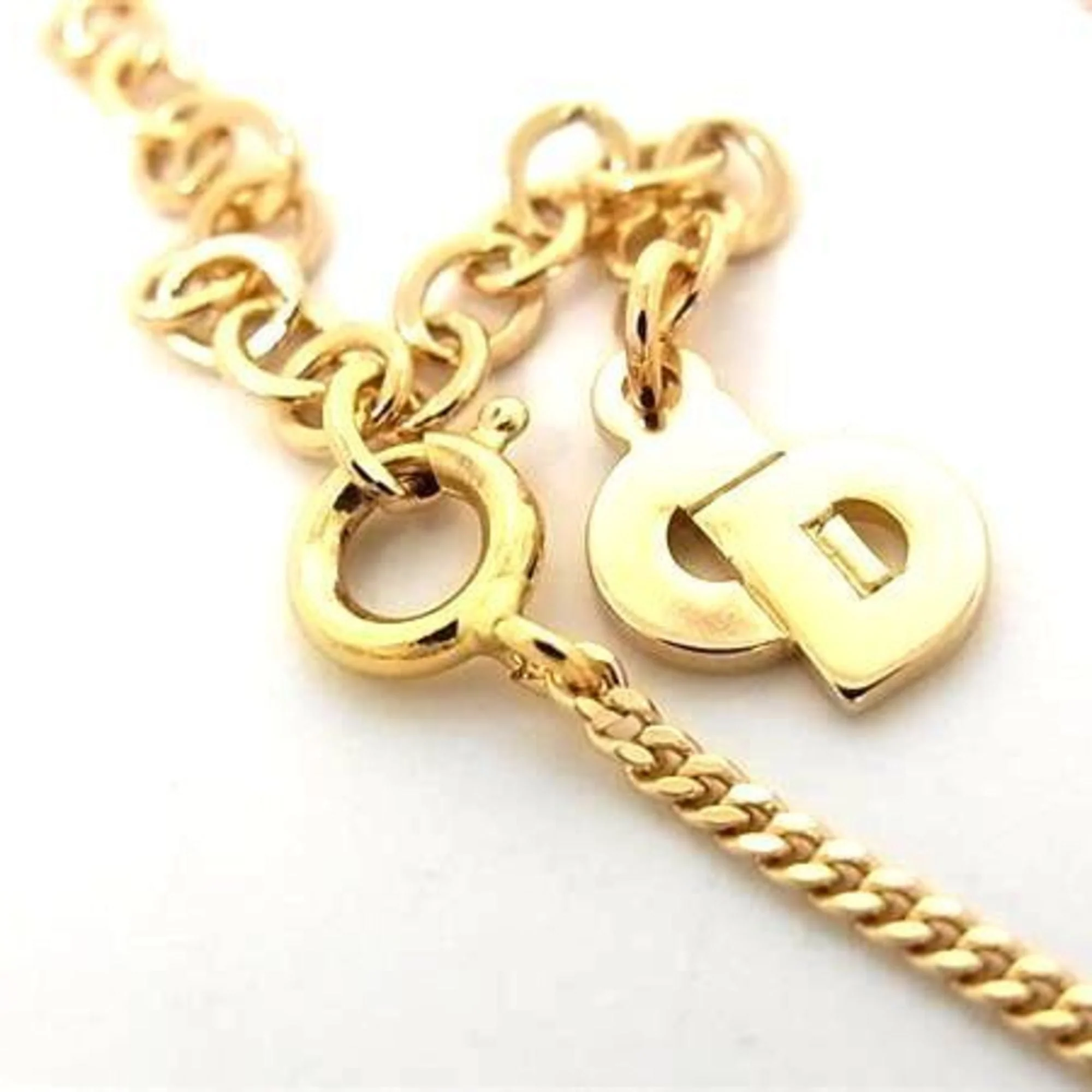 Pendant Necklace Gold Metal with Rhinestone - Image 2