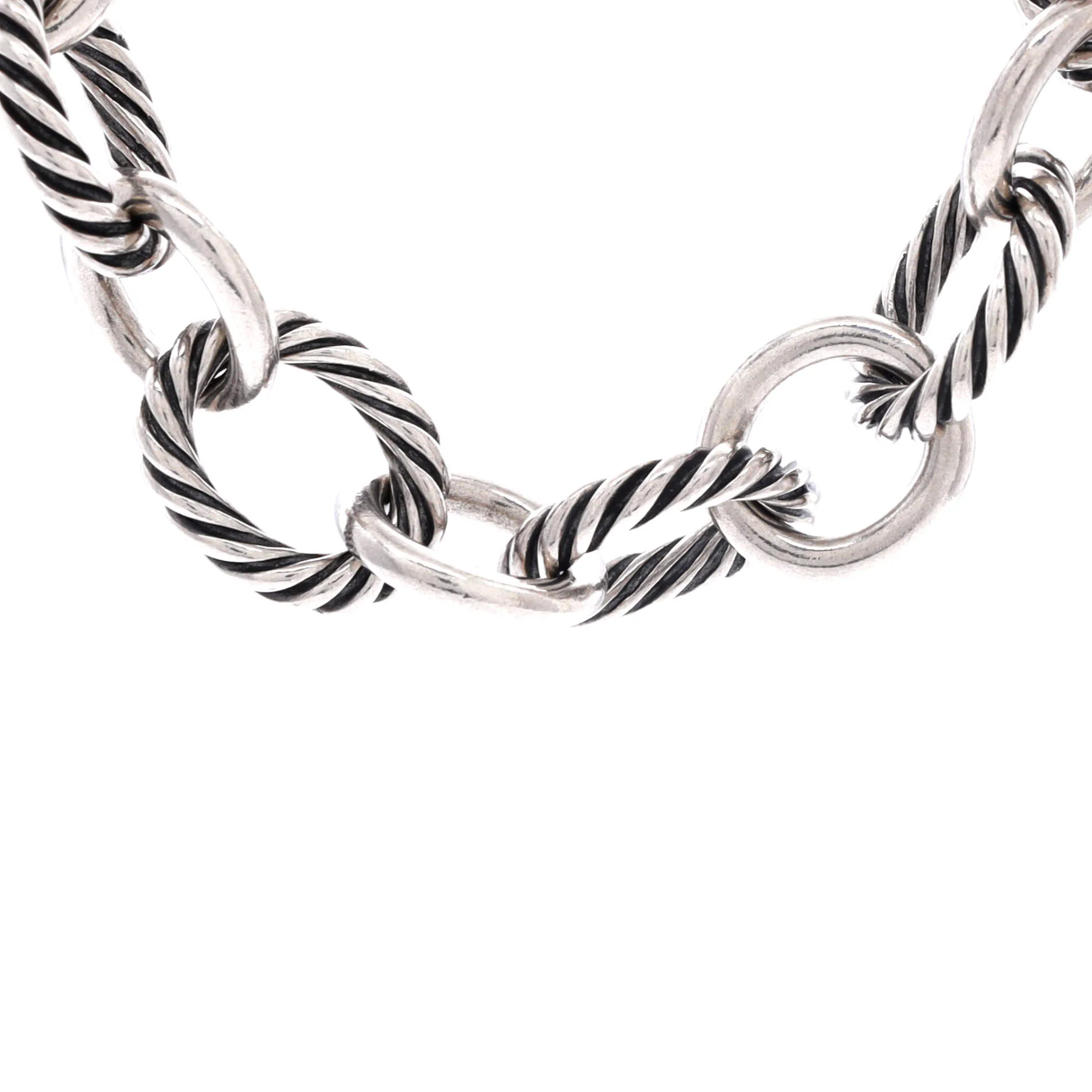 Oval Link Necklace Sterling Silver Large