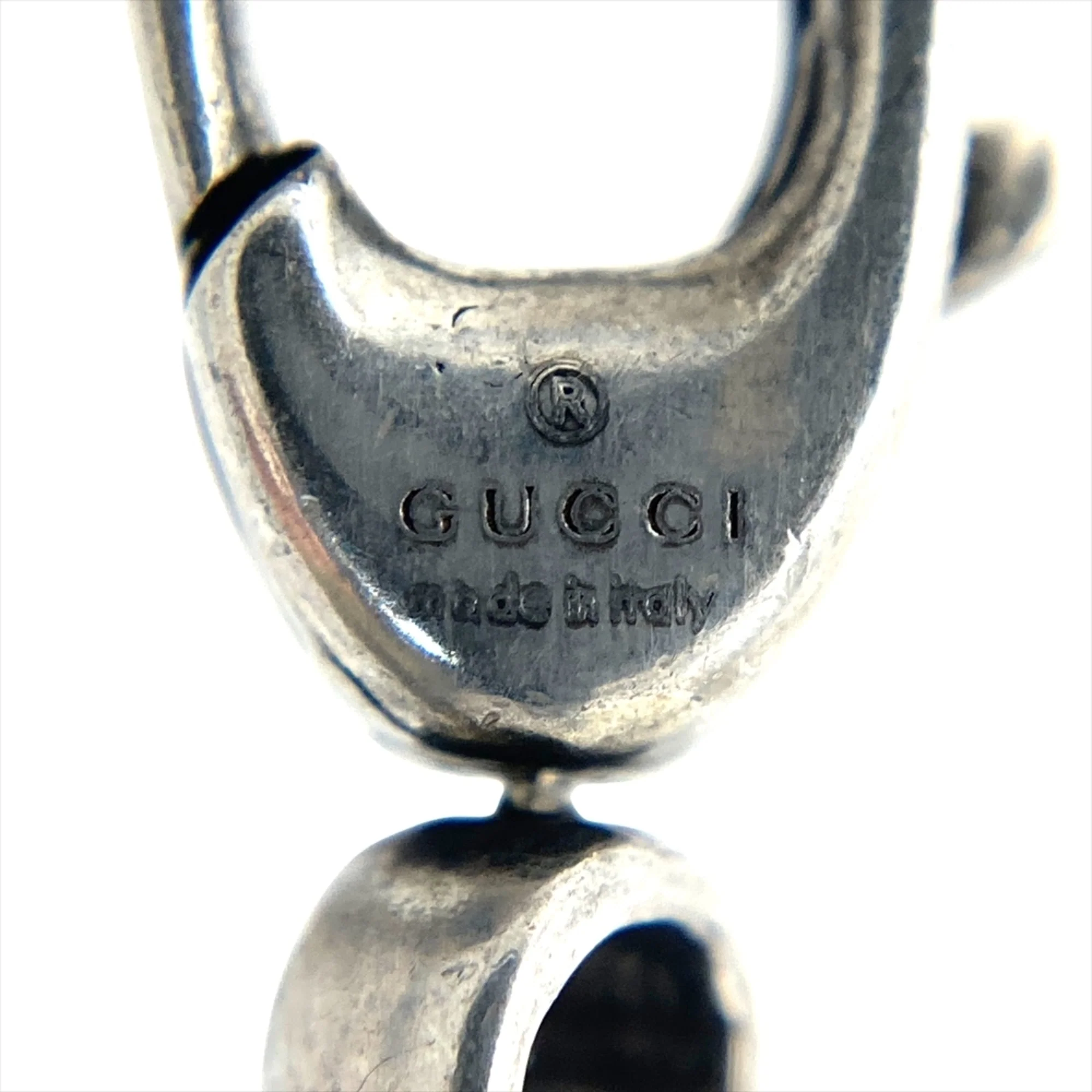Double G Key Motif Pendant Necklace Sterling Silver Arabesque Design - Image 5